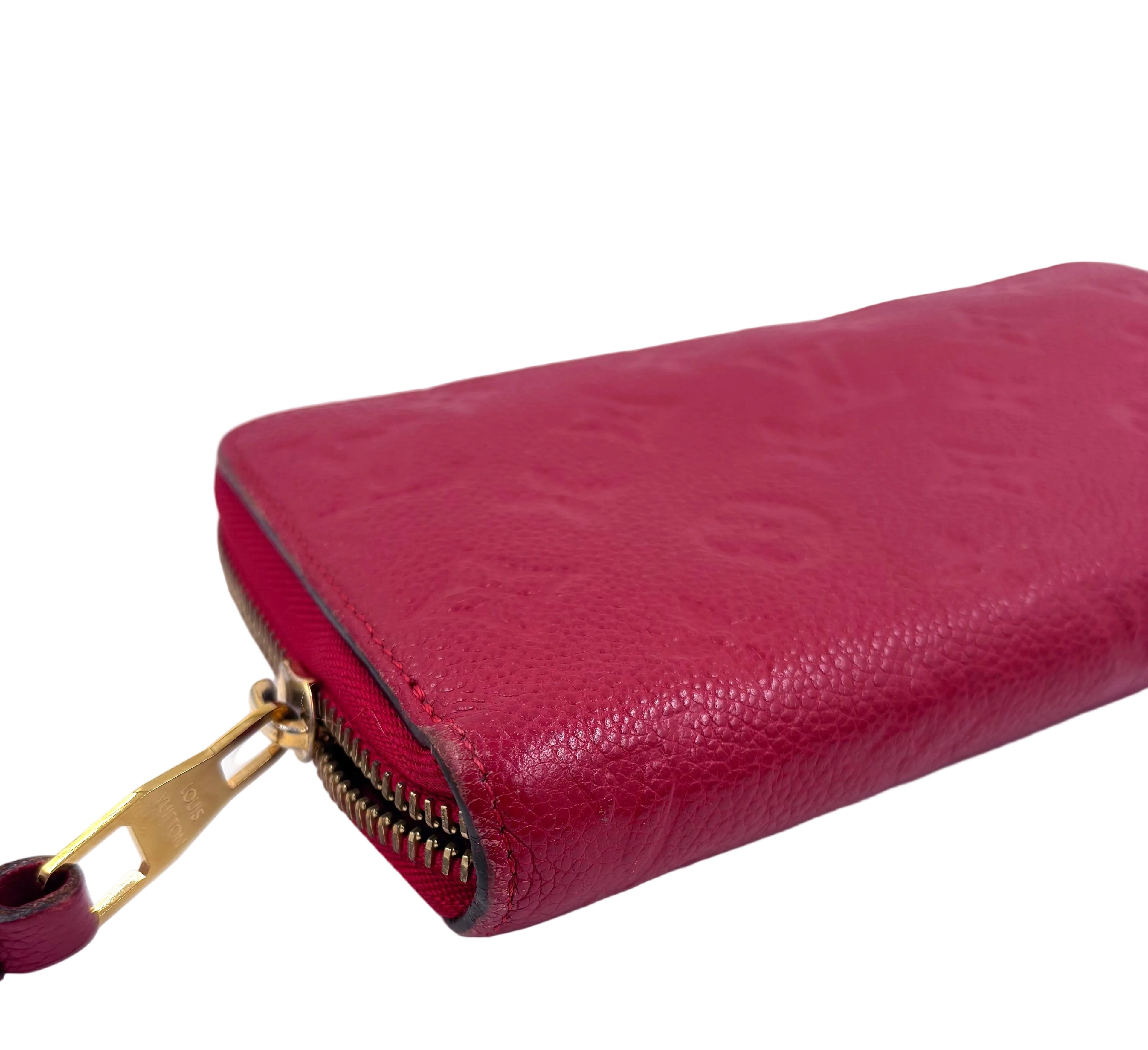 Pre-owned Louis Vuitton Monogram Empreinte Zippy Wallet Red - Authenticated