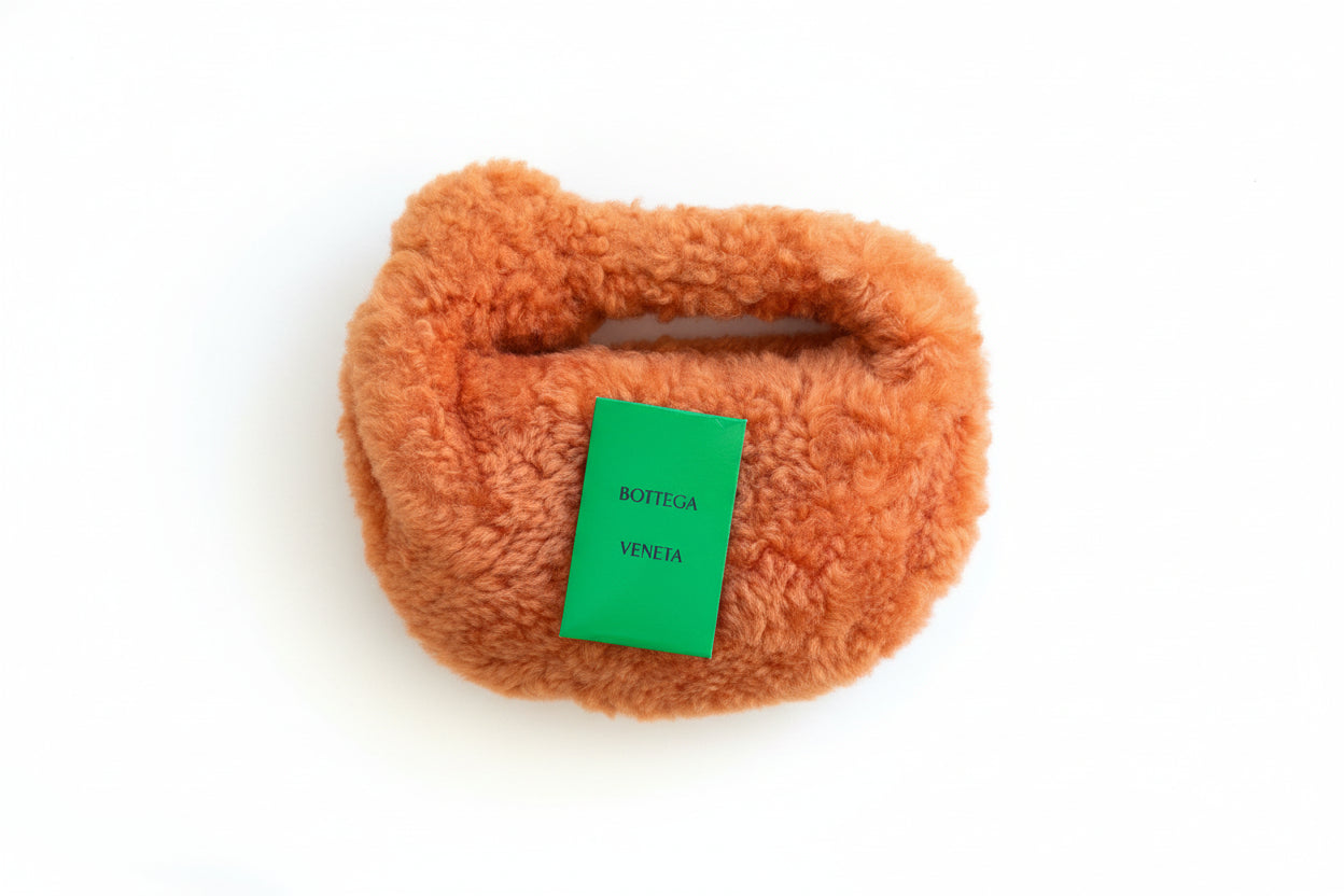 Pre-owned Bottega Veneta Orange Shearling Mini Jodie - Authenticated