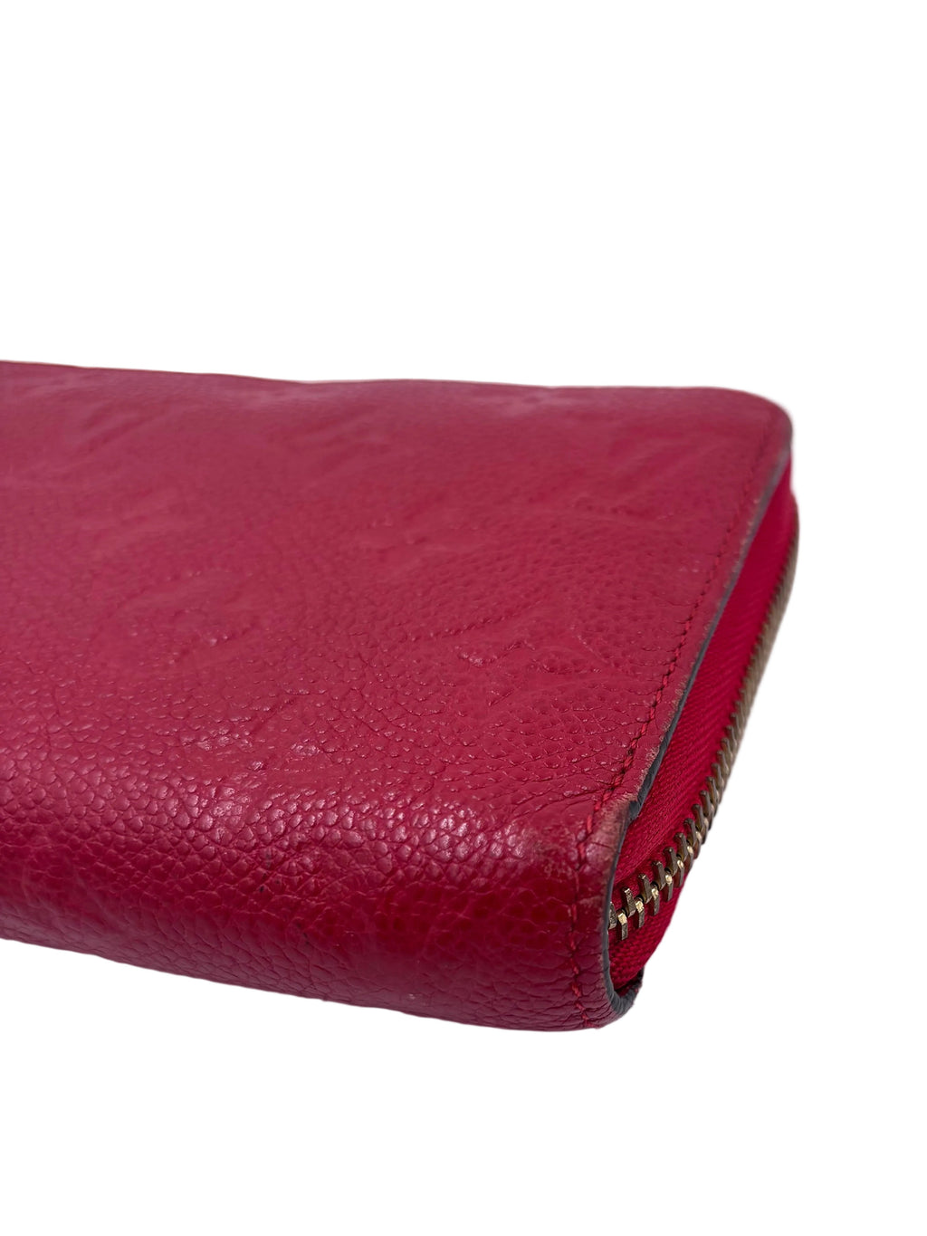 Pre-owned Louis Vuitton Monogram Empreinte Zippy Wallet Red - Authenticated