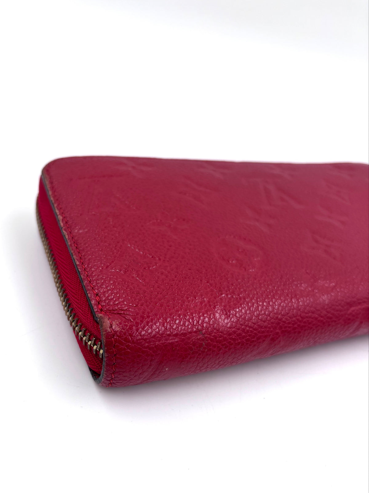 Pre-owned Louis Vuitton Monogram Empreinte Zippy Wallet Red - Authenticated