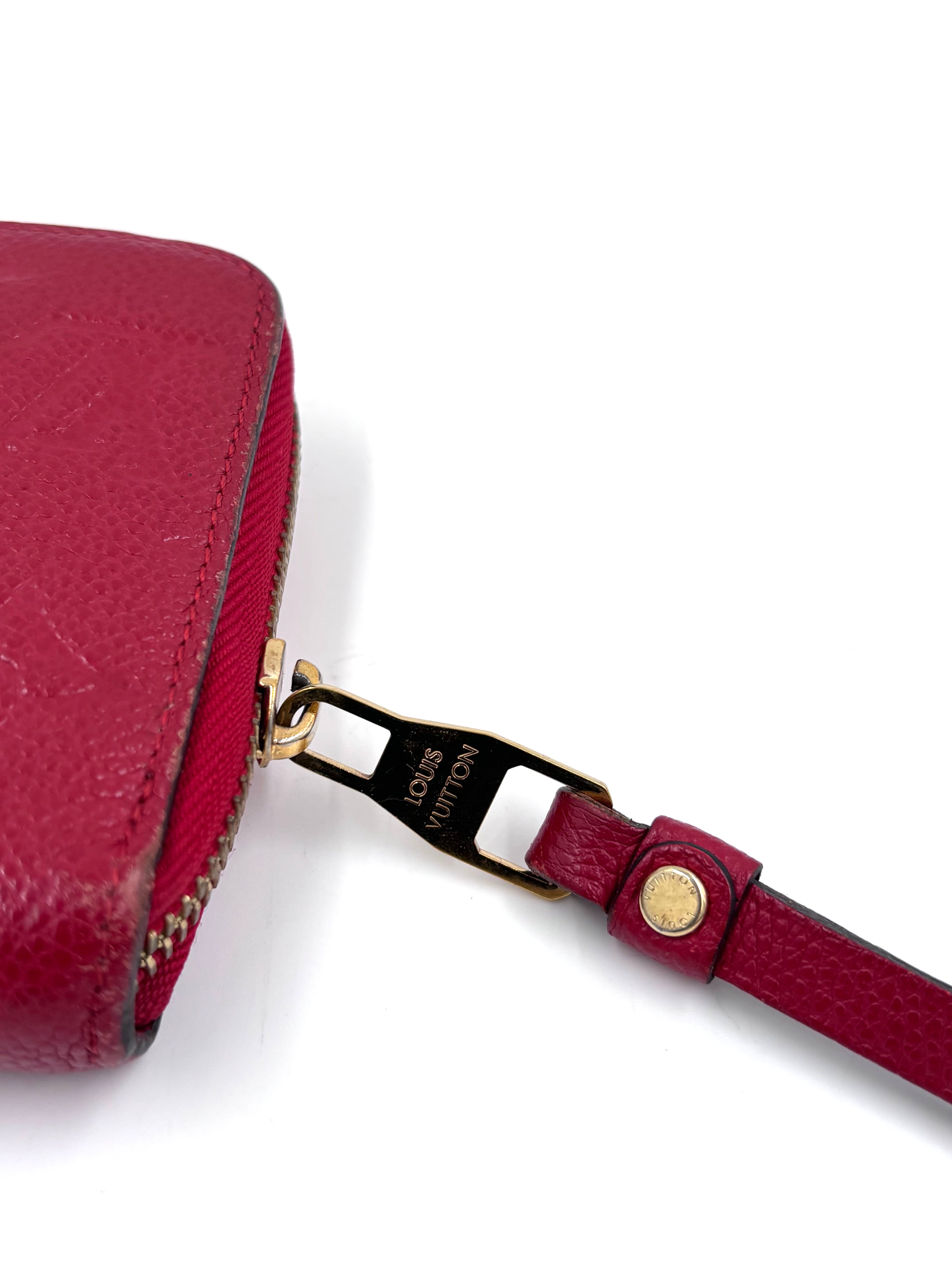 Pre-owned Louis Vuitton Monogram Empreinte Zippy Wallet Red - Authenticated