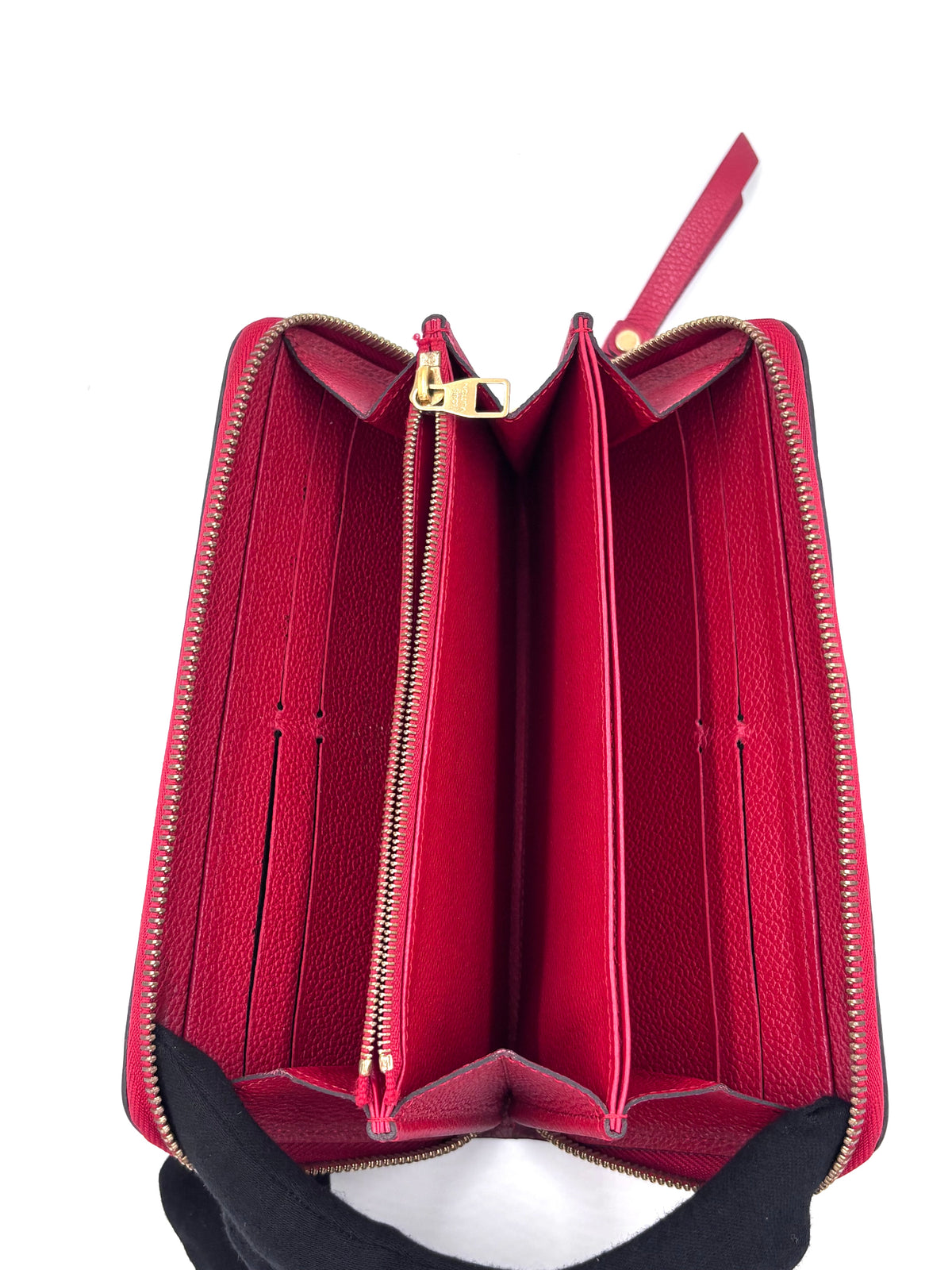 Pre-owned Louis Vuitton Monogram Empreinte Zippy Wallet Red - Authenticated