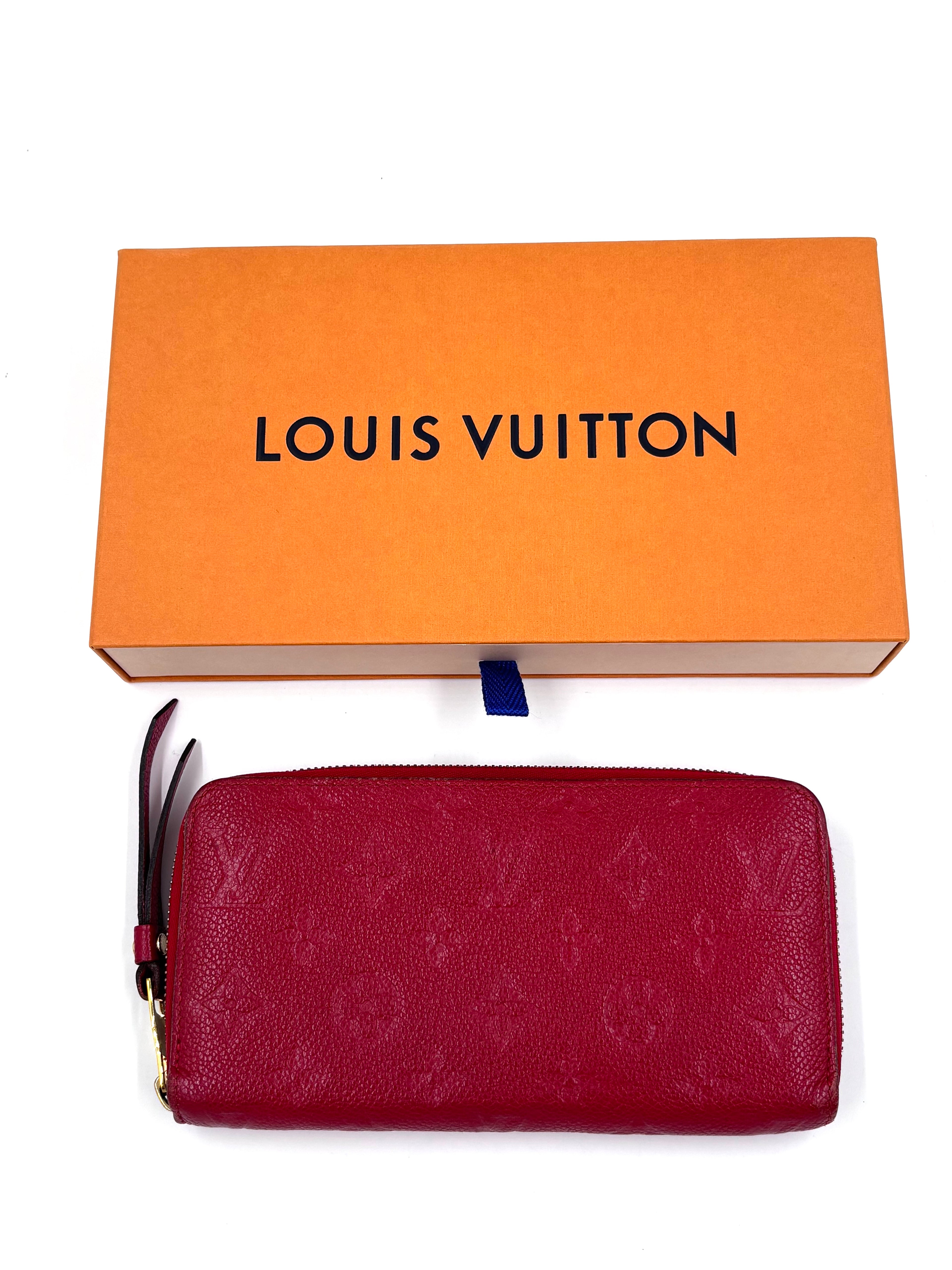 Pre-owned Louis Vuitton Monogram Empreinte Zippy Wallet Red - Authenticated