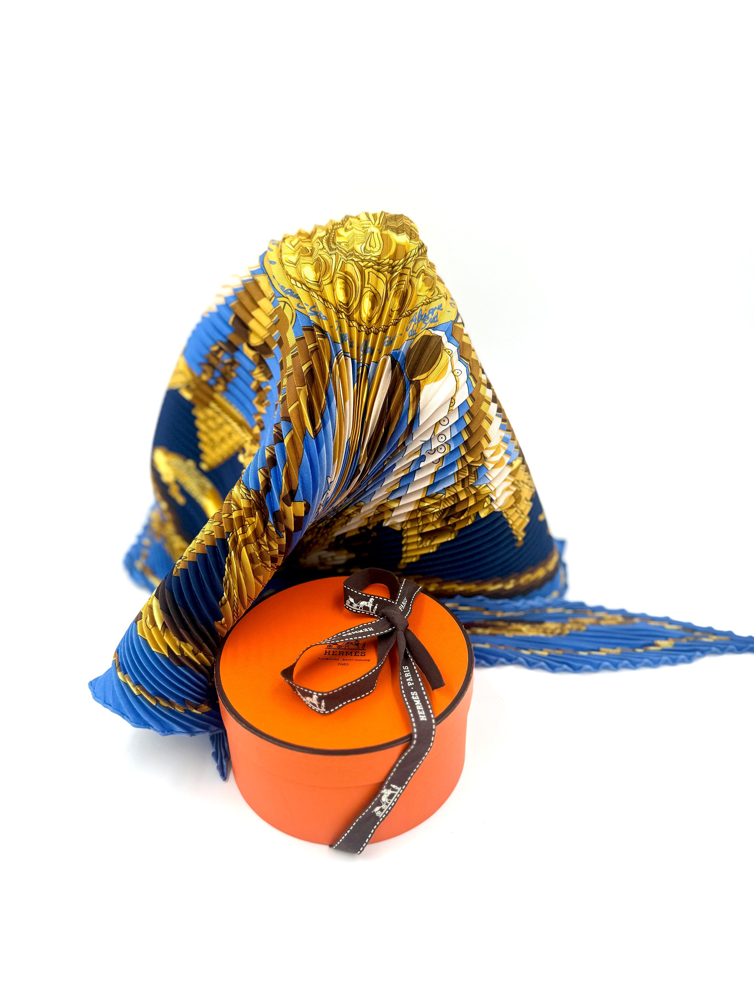 Pre-Owned Hermes Pleated Scarf "Les Jardins D'Andalousie"