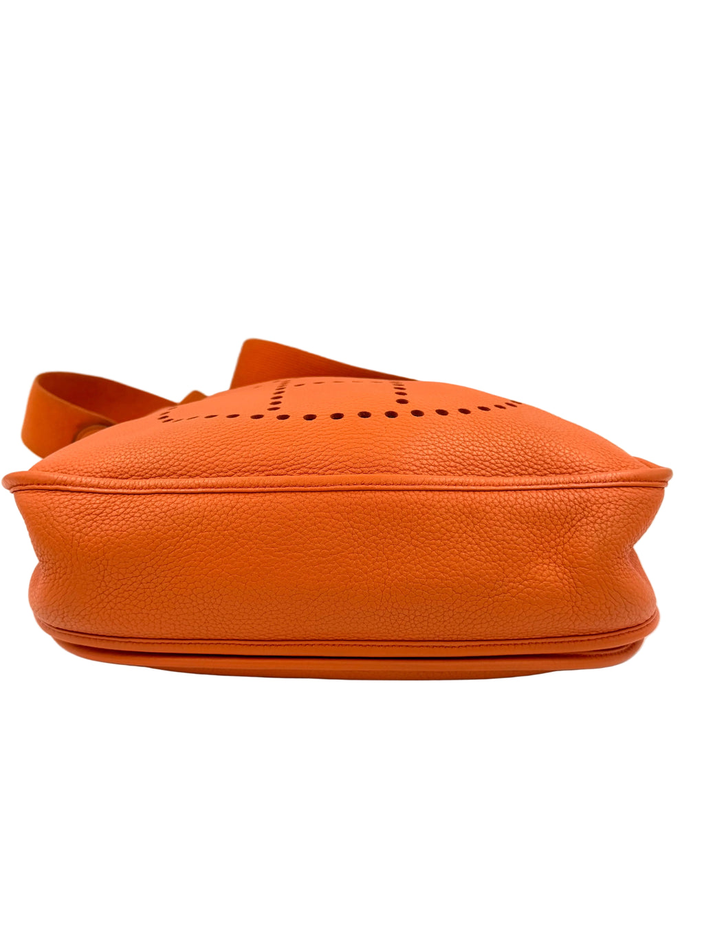 Pre-owned Hermès Evelyne GM Orange Calfskin Bag with Palladium Hardware - Authenticated