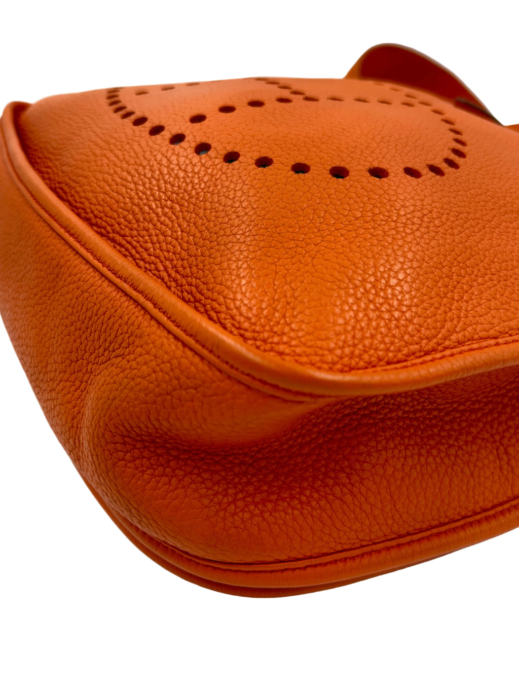 Pre-owned Hermès Evelyne GM Orange Calfskin Bag with Palladium Hardware - Authenticated