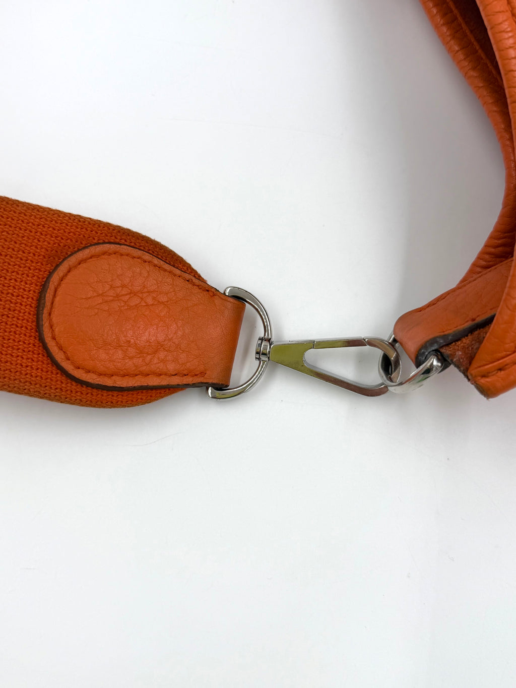 Pre-owned Hermès Evelyne GM Orange Calfskin Bag with Palladium Hardware - Authenticated