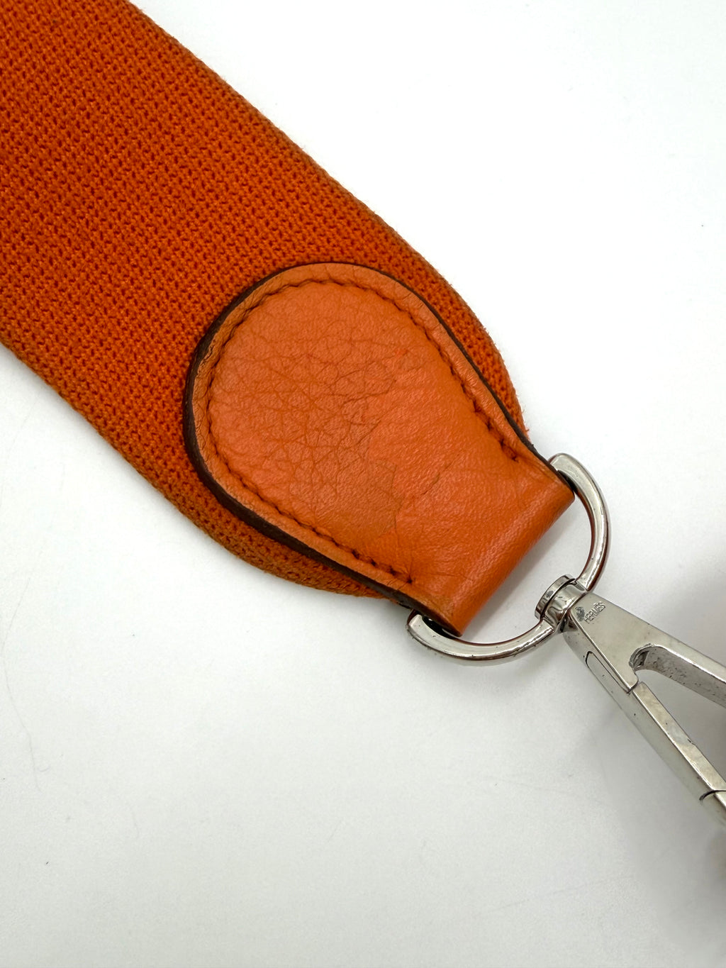 Pre-owned Hermès Evelyne GM Orange Calfskin Bag with Palladium Hardware - Authenticated
