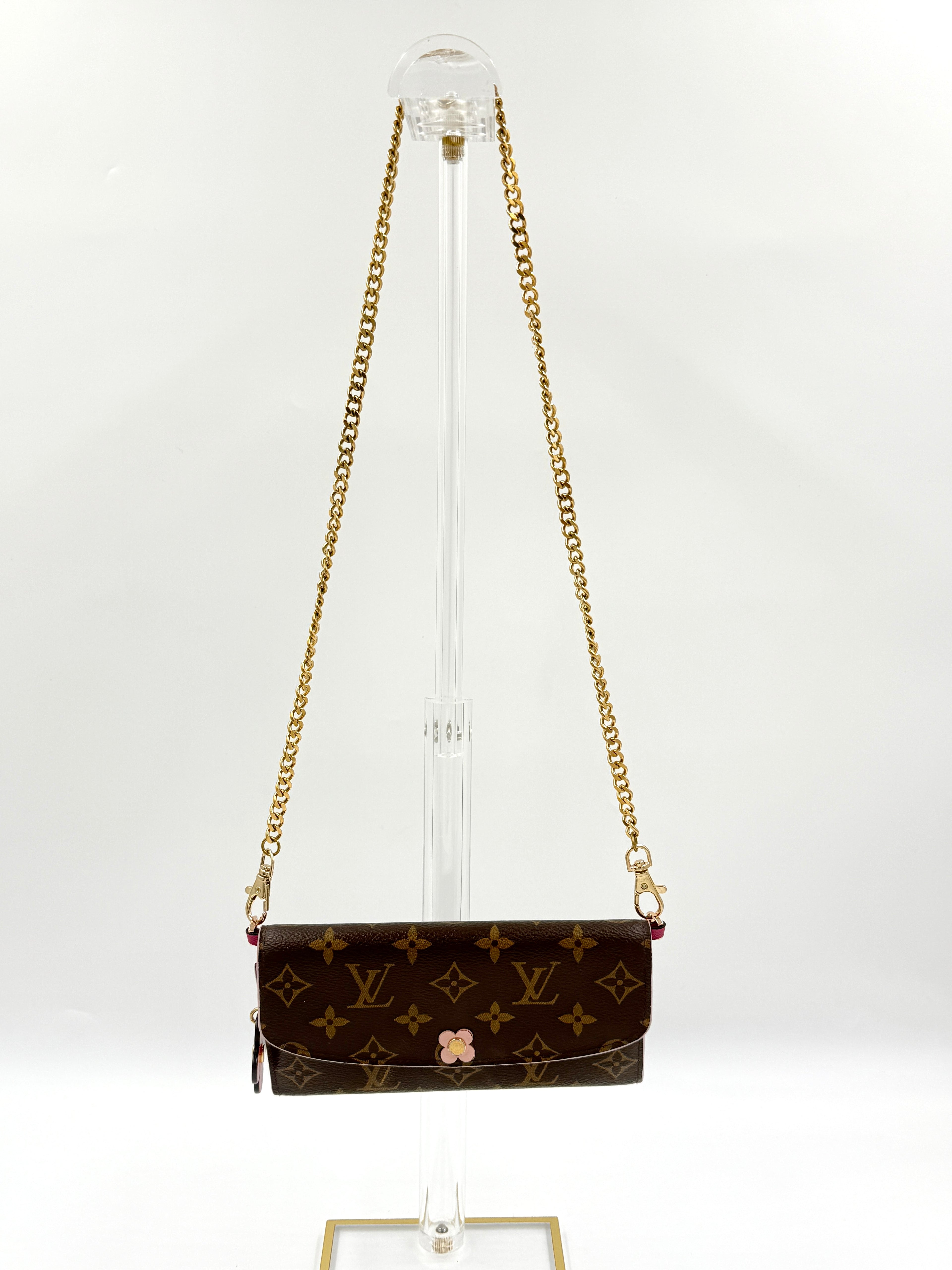 Pre-Owned LOUIS VUITTON Monogram Bloom Flower Emilie Wallet Chain and Insert - Authenticated