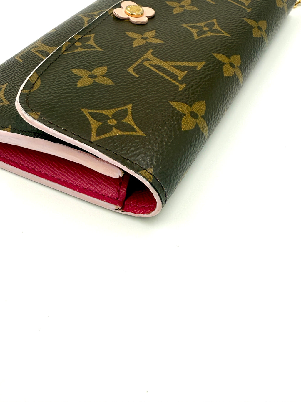 Pre-Owned LOUIS VUITTON Monogram Bloom Flower Emilie Wallet Chain and Insert - Authenticated