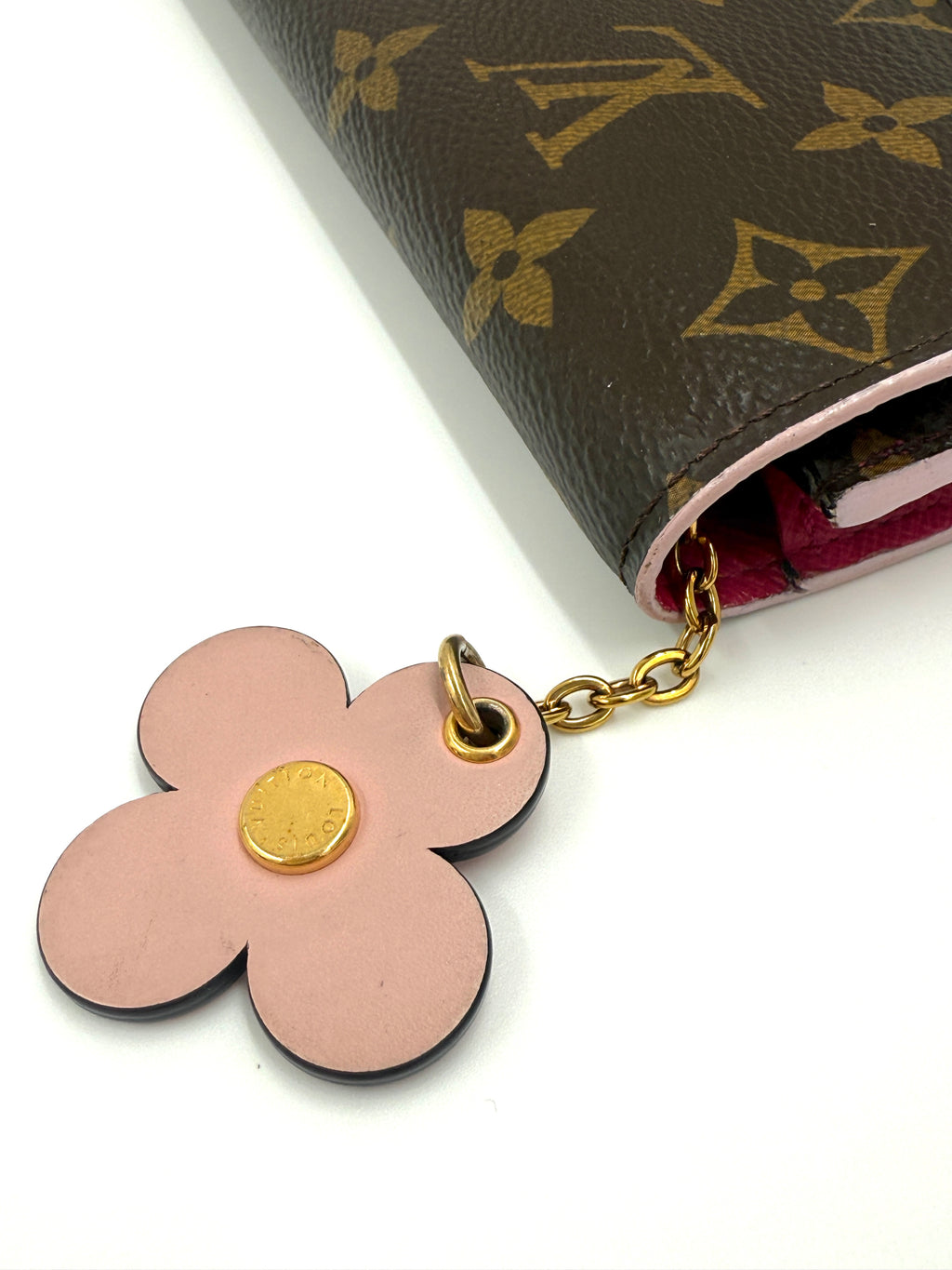 Pre-Owned LOUIS VUITTON Monogram Bloom Flower Emilie Wallet Chain and Insert - Authenticated