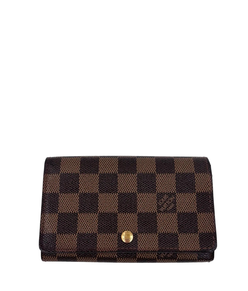 Pre-owned Louis Vuitton Damier Ebene Porte-Monnaie Billets Trésor Wallet