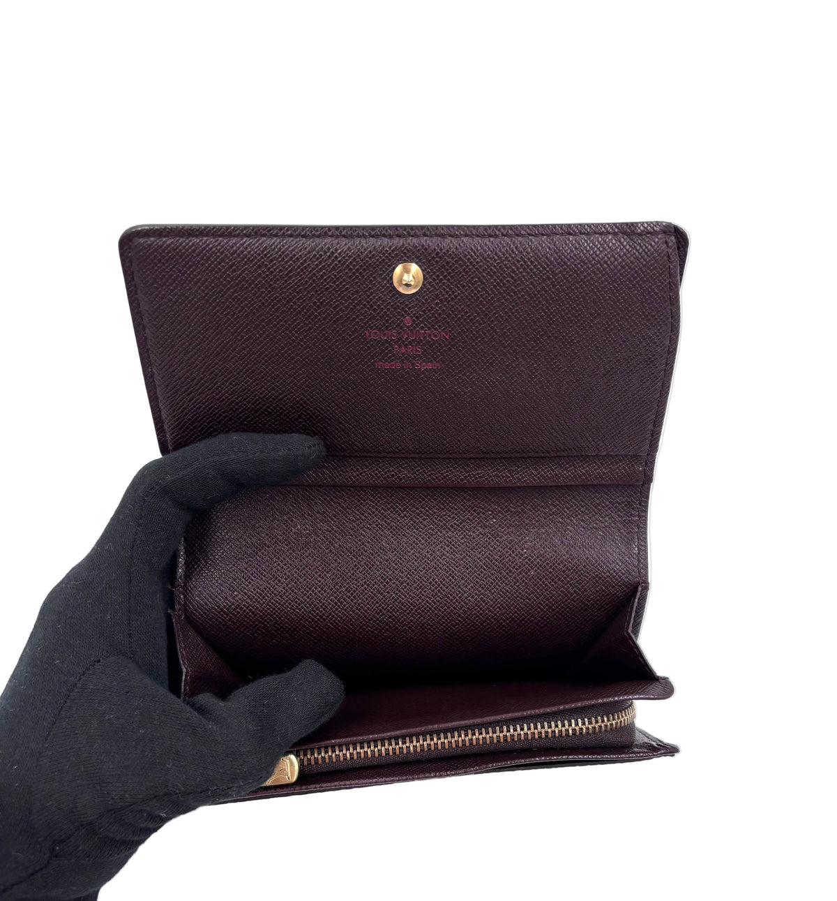 Pre-owned Louis Vuitton Damier Ebene Porte-Monnaie Billets Trésor Wallet