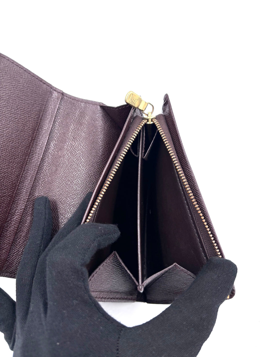 Pre-owned Louis Vuitton Damier Ebene Porte-Monnaie Billets Trésor Wallet