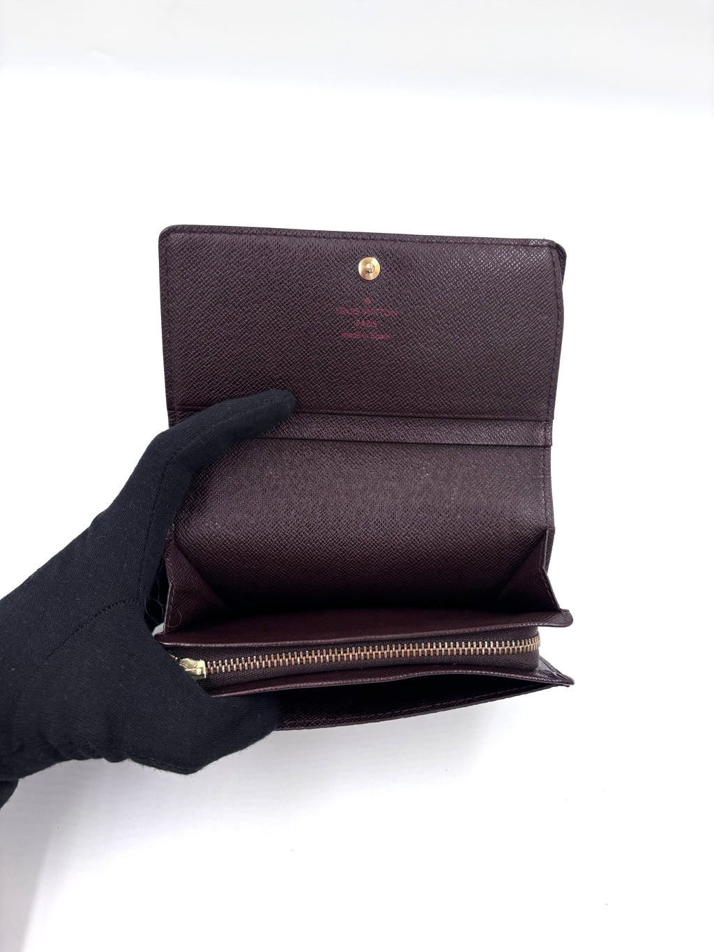 Pre-owned Louis Vuitton Damier Ebene Porte-Monnaie Billets Trésor Wallet