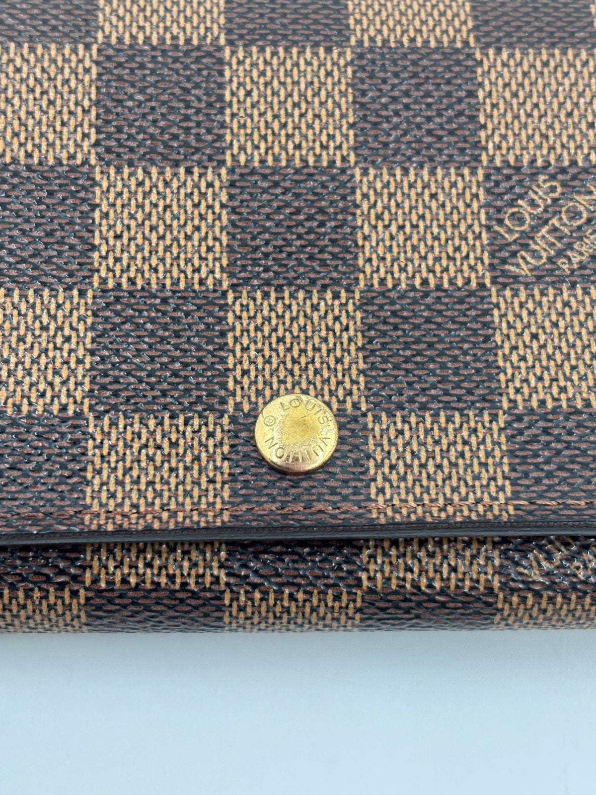 Pre-owned Louis Vuitton Damier Ebene Porte-Monnaie Billets Trésor Wallet