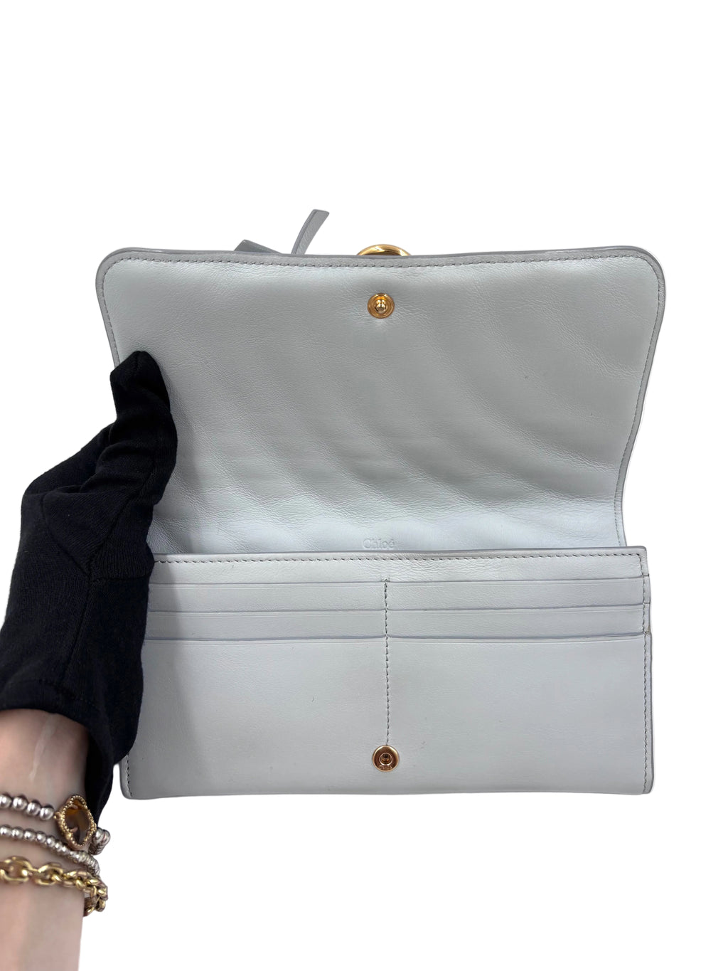 Pre-owned Chloé Alphabet Wallet in Light Blue