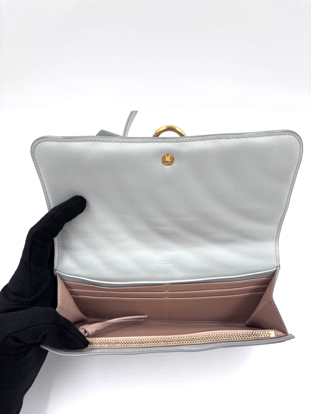Pre-owned Chloé Alphabet Wallet in Light Blue