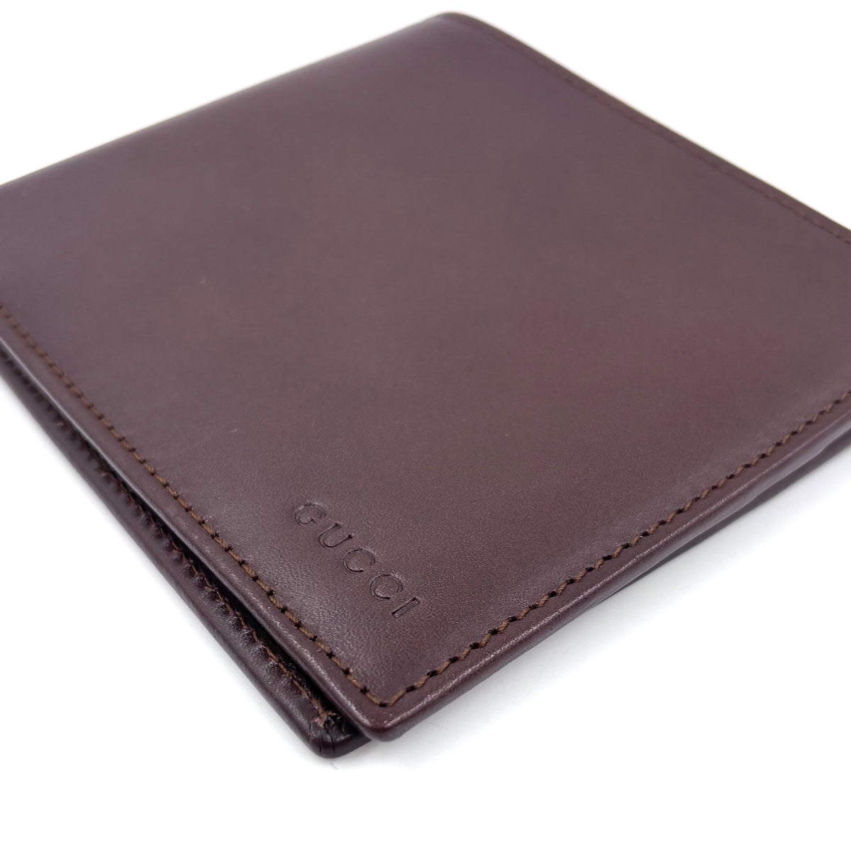 Pre-owned Gucci Burgundy Bifold Leather Wallet