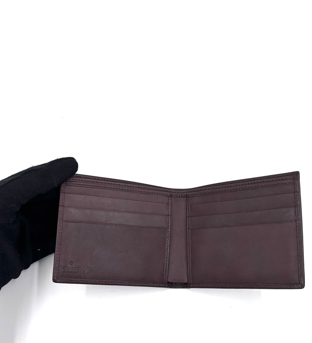 Pre-owned Gucci Burgundy Bifold Leather Wallet