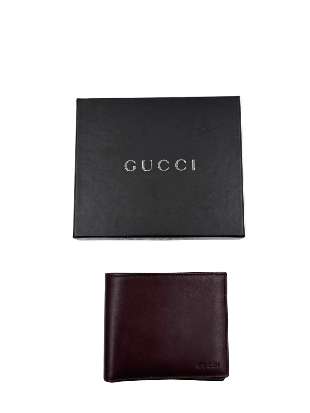 Pre-owned Gucci Burgundy Bifold Leather Wallet