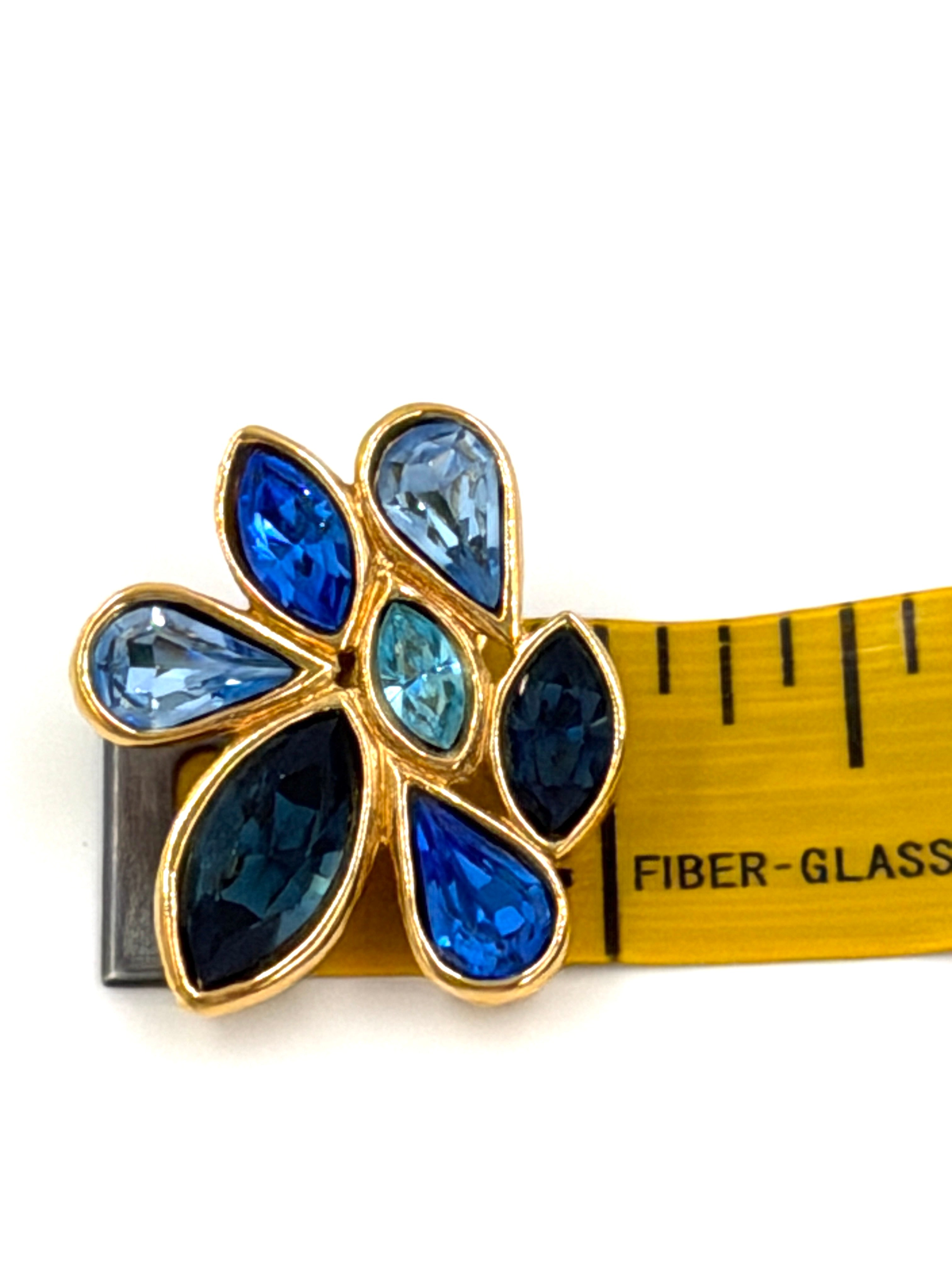 Pre-owned Yves Saint Laurent Rhinestone Badge Brooch - Authenticated