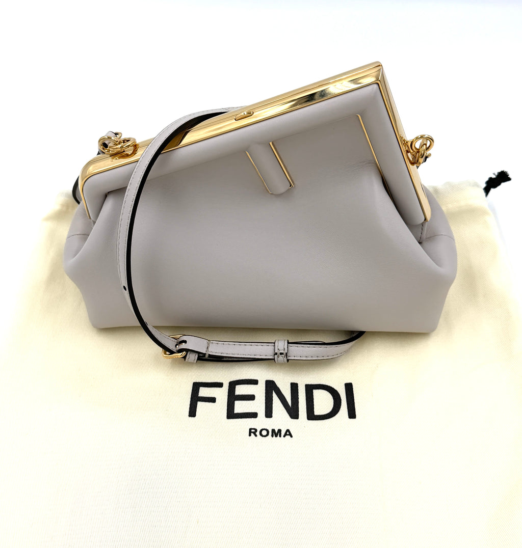 Pre-Owned Fendi First Bag 2-Way Clutch Shoulder Bag Like New - Authenticated