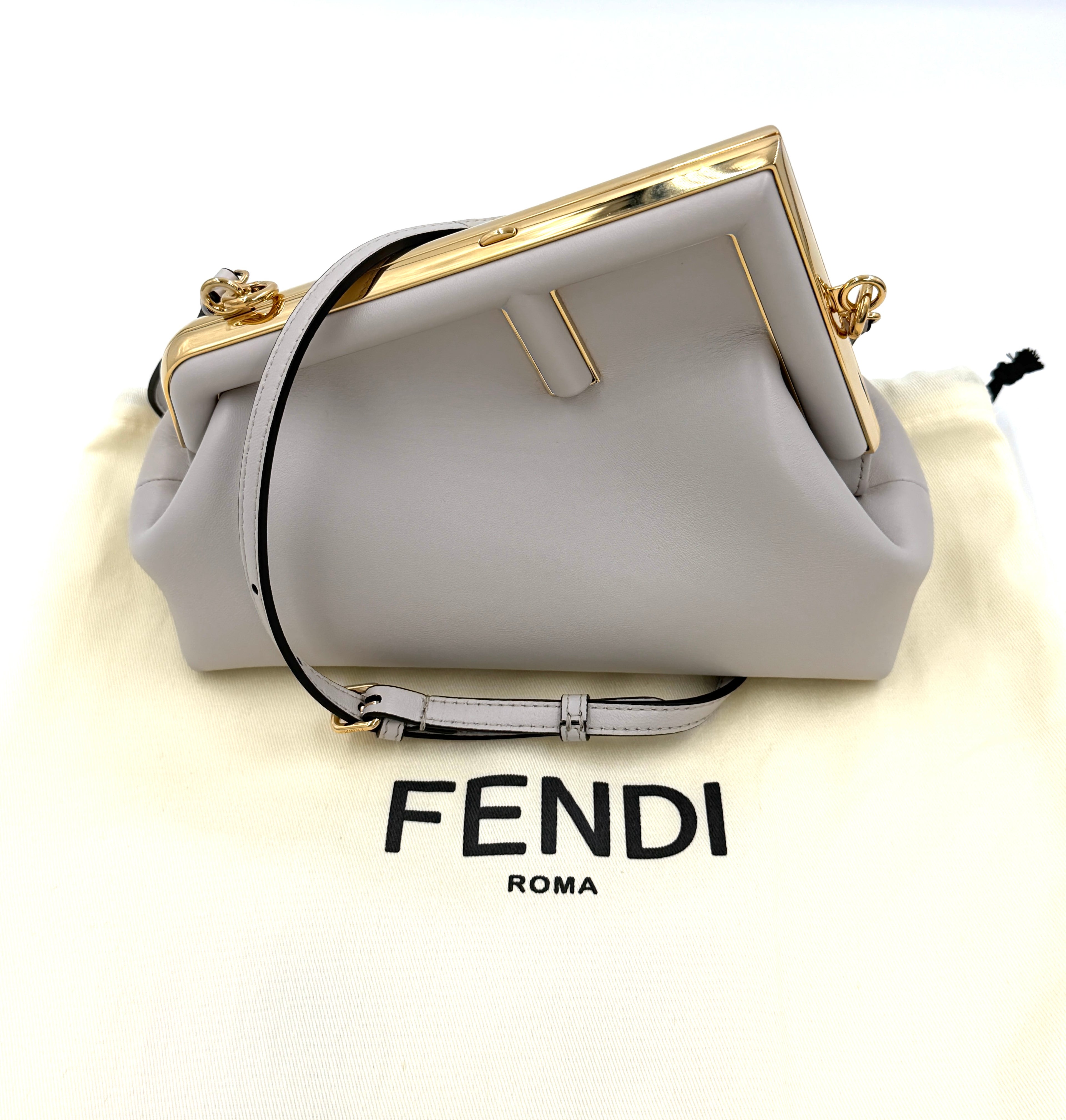 Pre-Owned Fendi First Bag 2-Way Clutch Shoulder Bag Like New - Authenticated