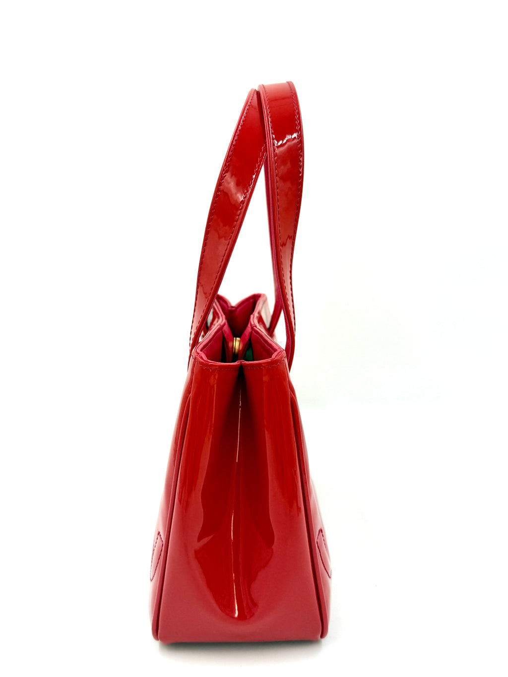 Pre-Owned Chanel Vintage Triple C Red Patent Leather Tote 2004-2005 Collection - Authenticated