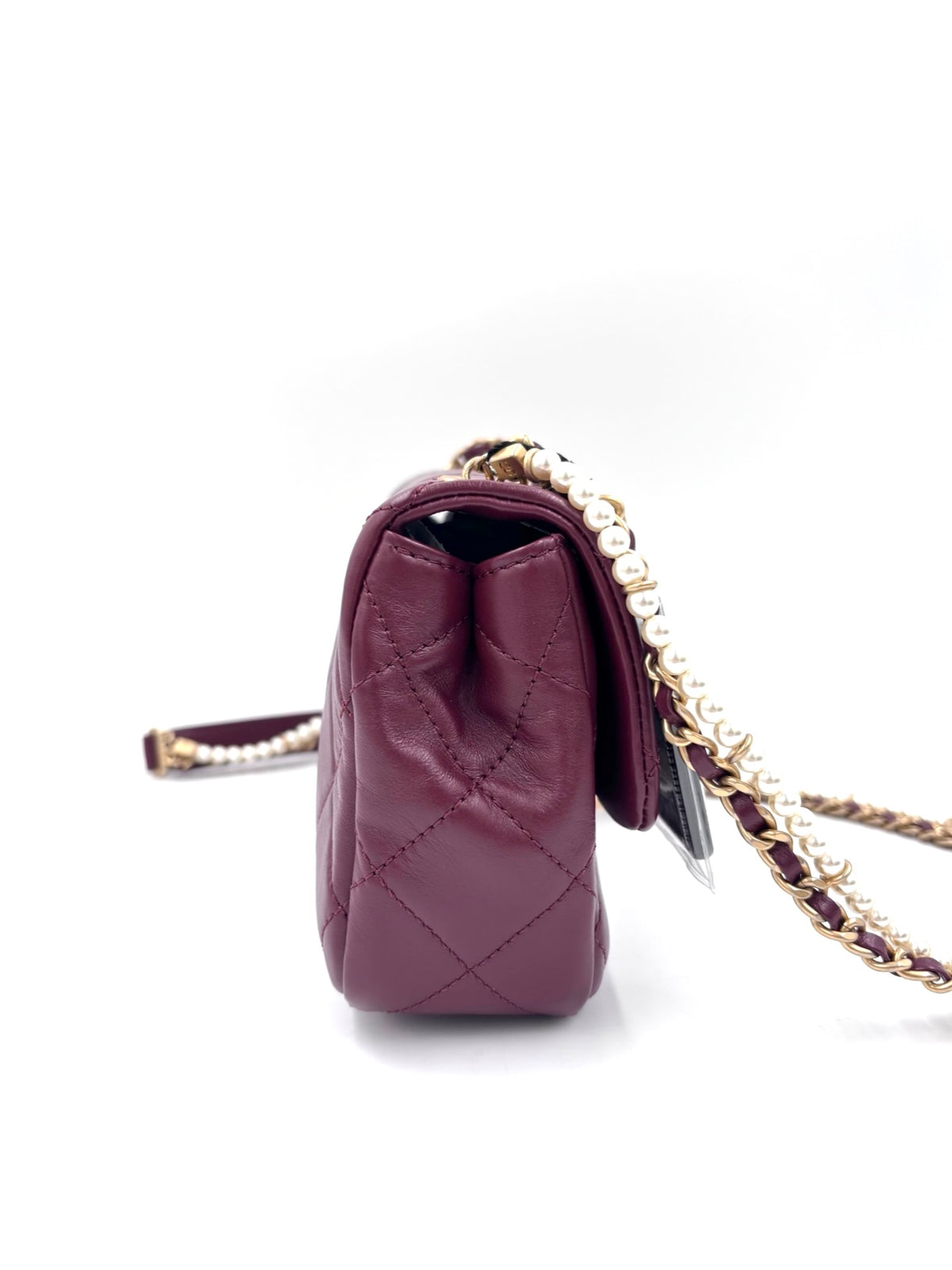 Pre-owned Chanel Burgundy Quilted Lambskin Flap Bag - Authenticated