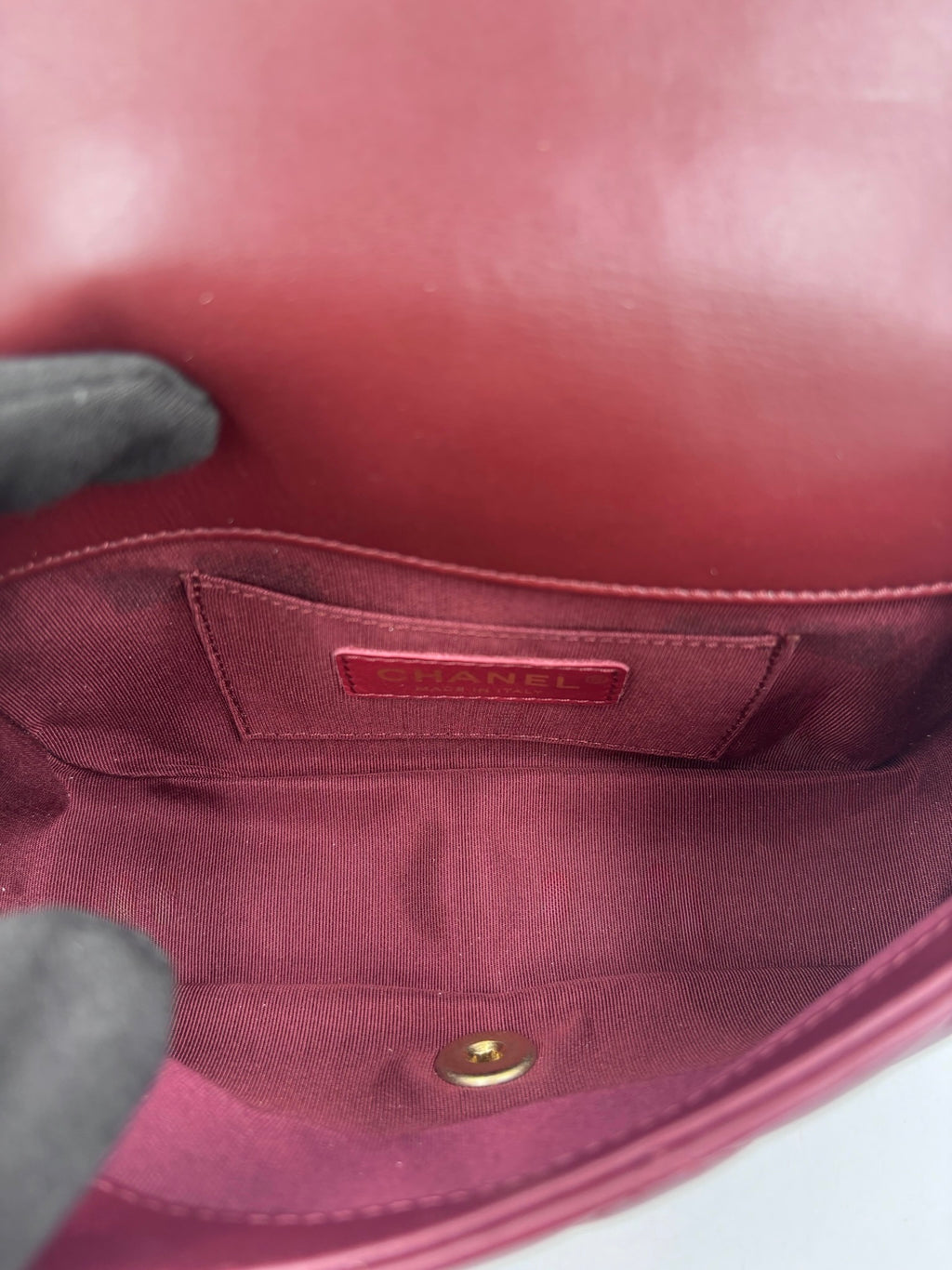 Pre-owned Chanel Burgundy Quilted Lambskin Flap Bag - Authenticated