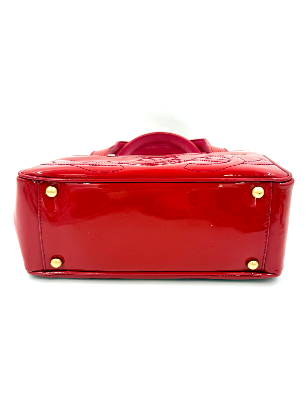 Pre-Owned Chanel Vintage Triple C Red Patent Leather Tote 2004-2005 Collection - Authenticated