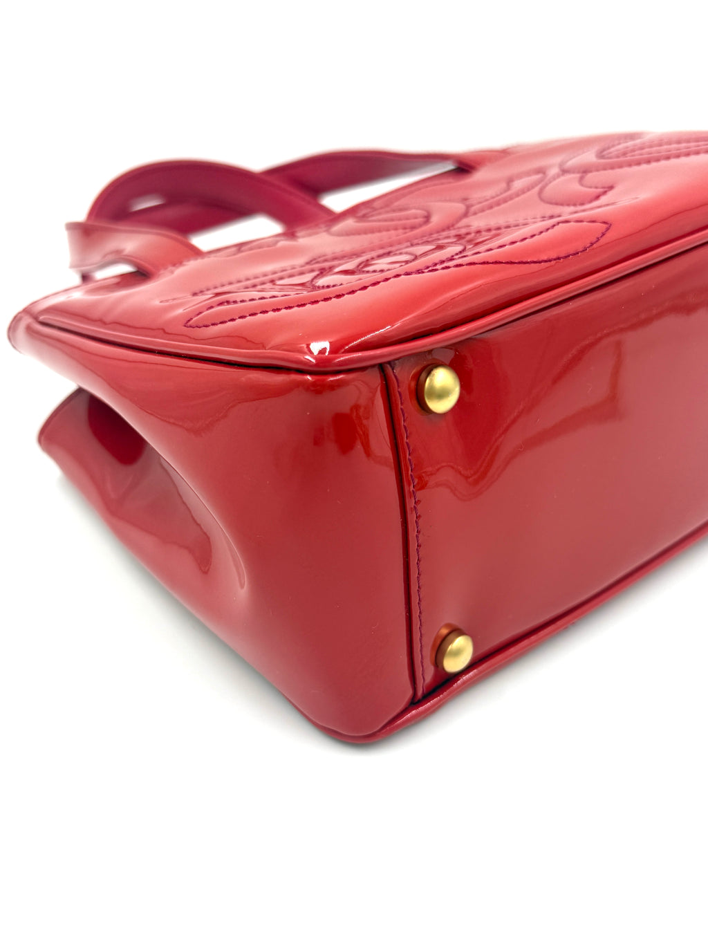 Pre-Owned Chanel Vintage Triple C Red Patent Leather Tote 2004-2005 Collection - Authenticated