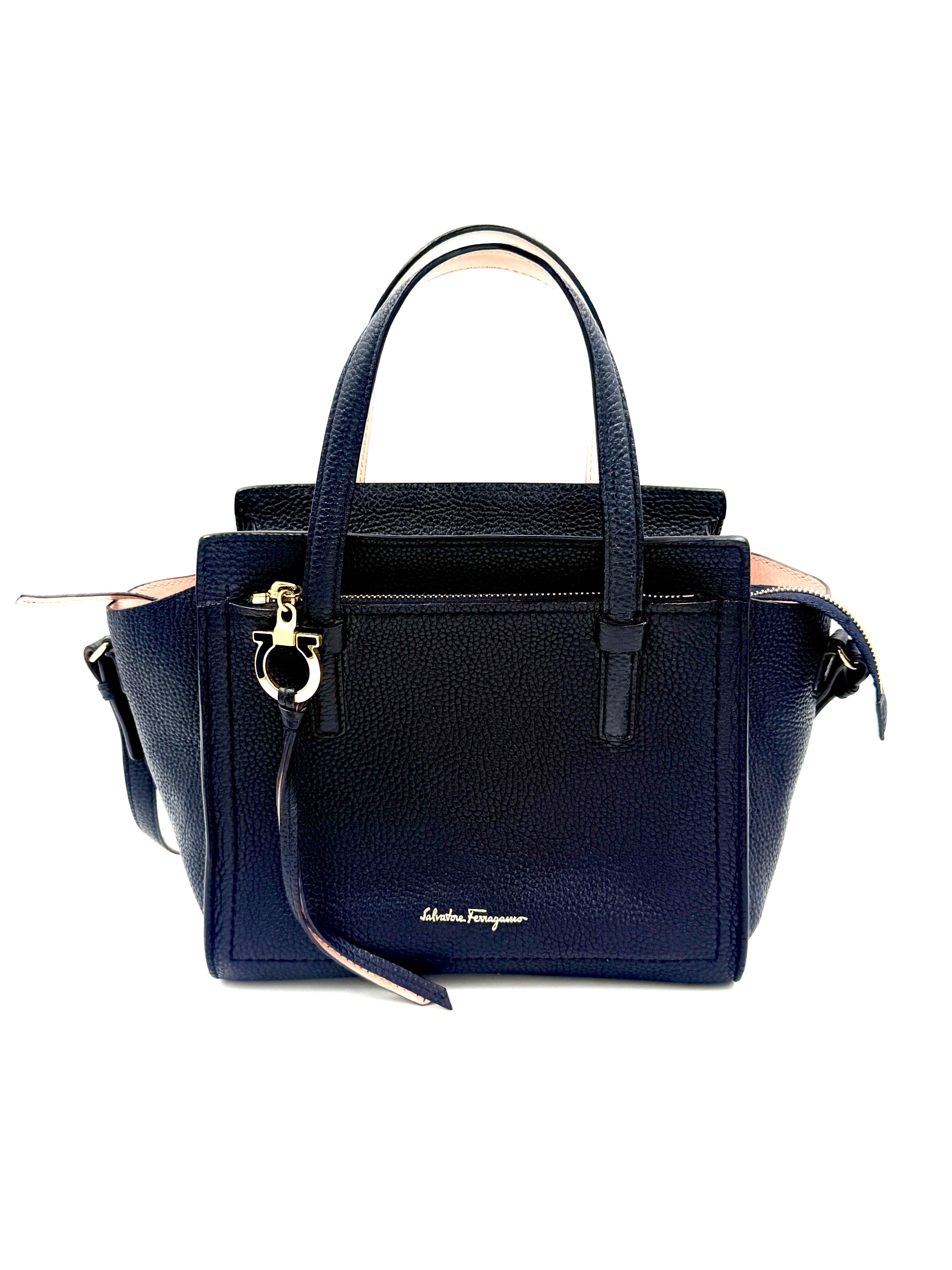 Pre-Owned Salvatore Ferragamo Navy Blue AMY Tote - Authenticated