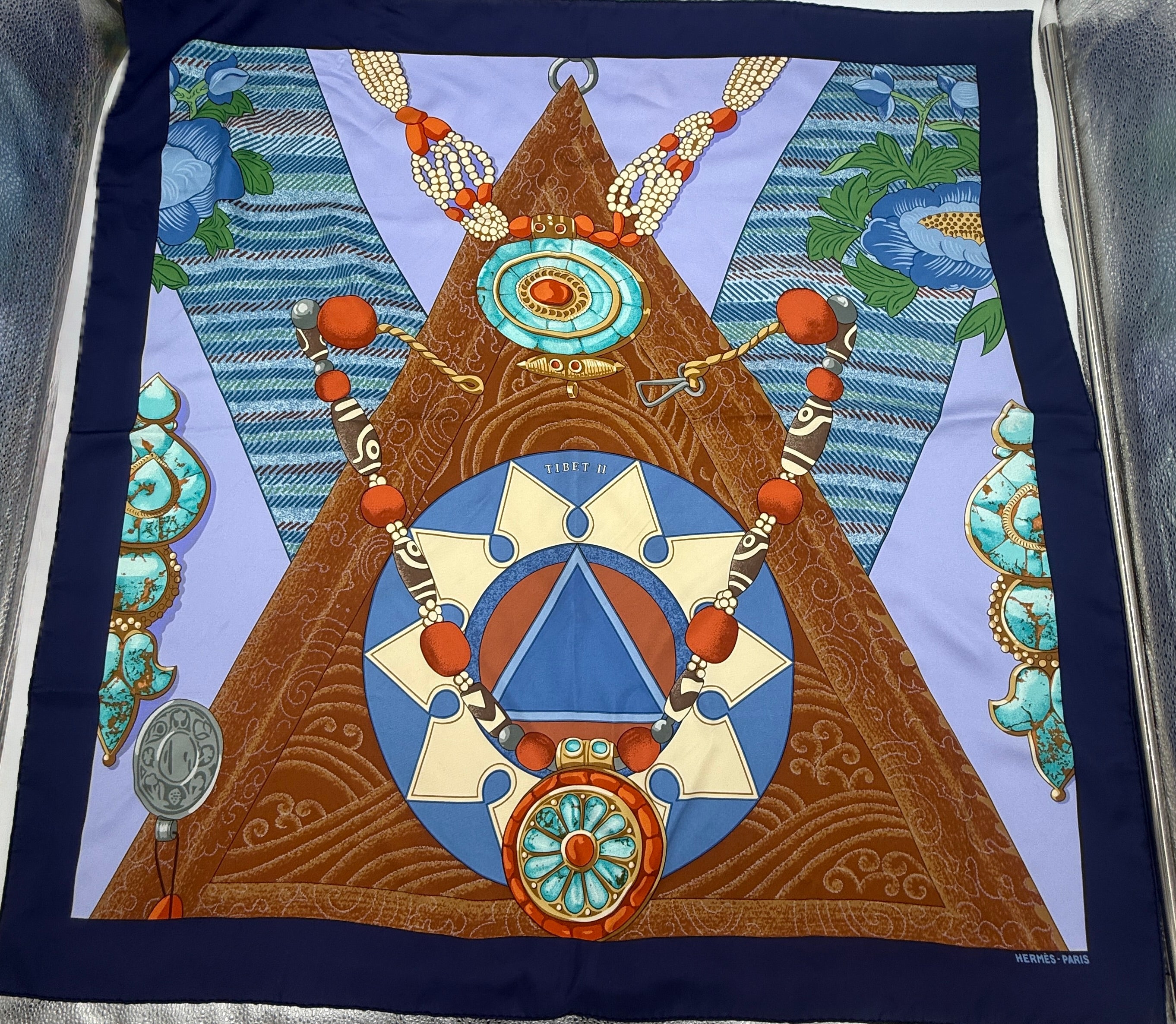Pre-Owned Hermès Caty Latham "Tibet II" Silk Scarf 1999