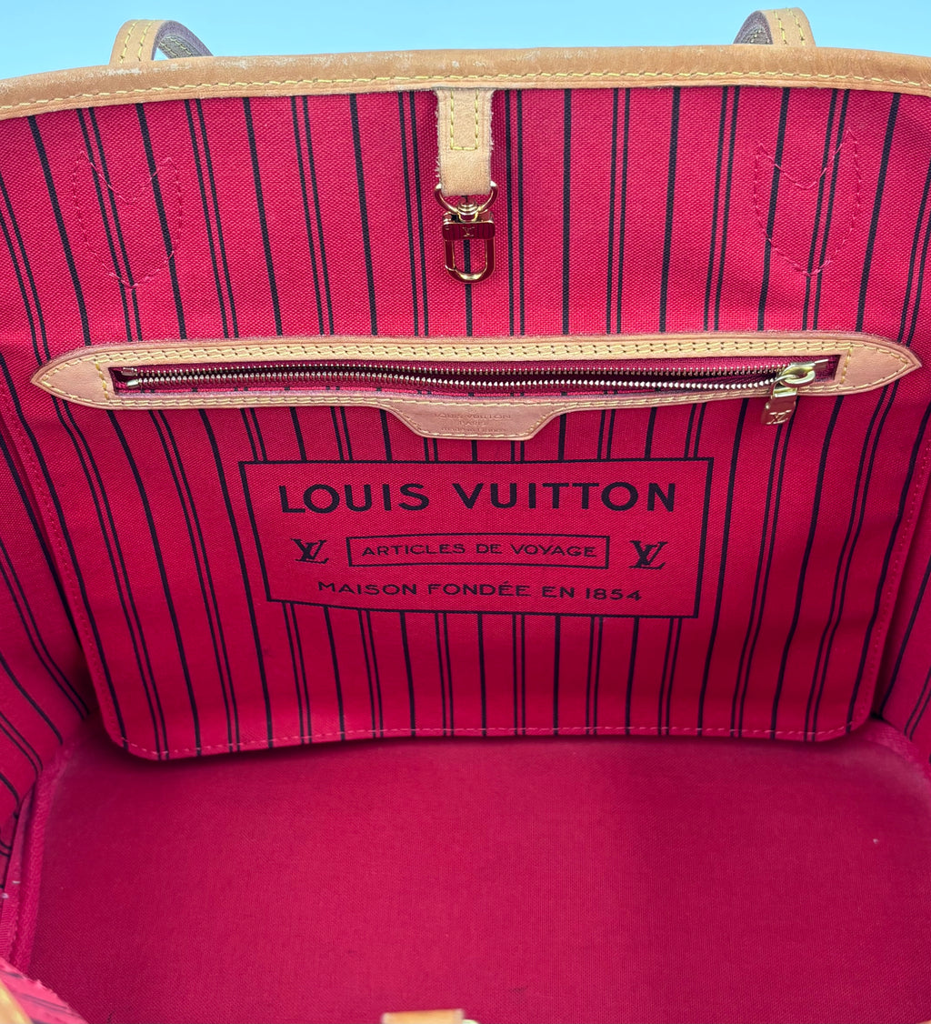 Pre-owned Louis Vuitton Monogram Neverfull MM Cerise - Authenticated