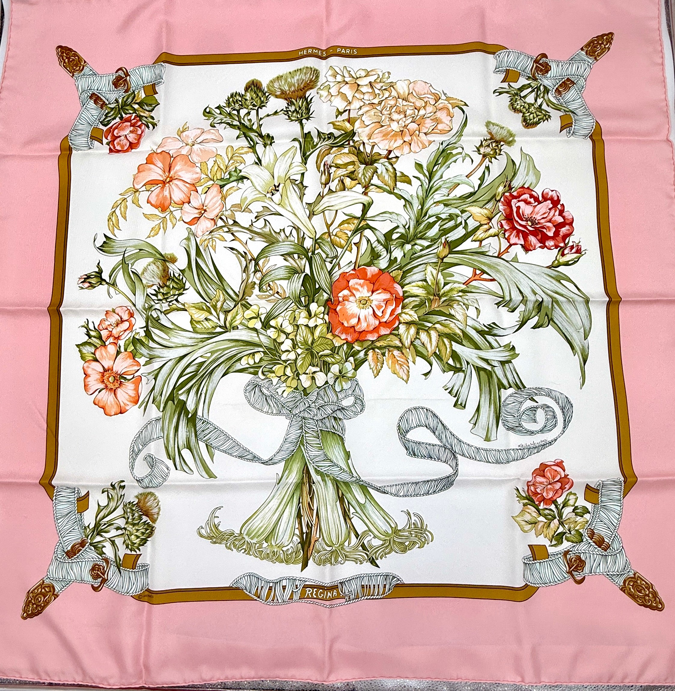 Pre-Owned Hermès Leila Menchari "Regina" Silk Scarf