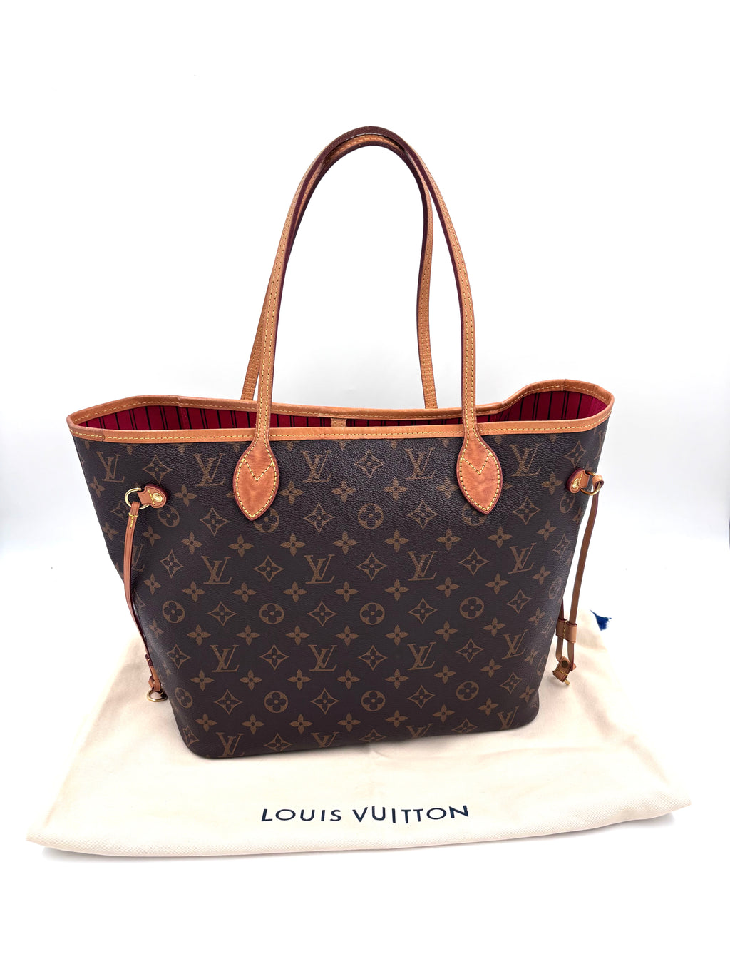 Pre-owned Louis Vuitton Monogram Neverfull MM Cerise - Authenticated