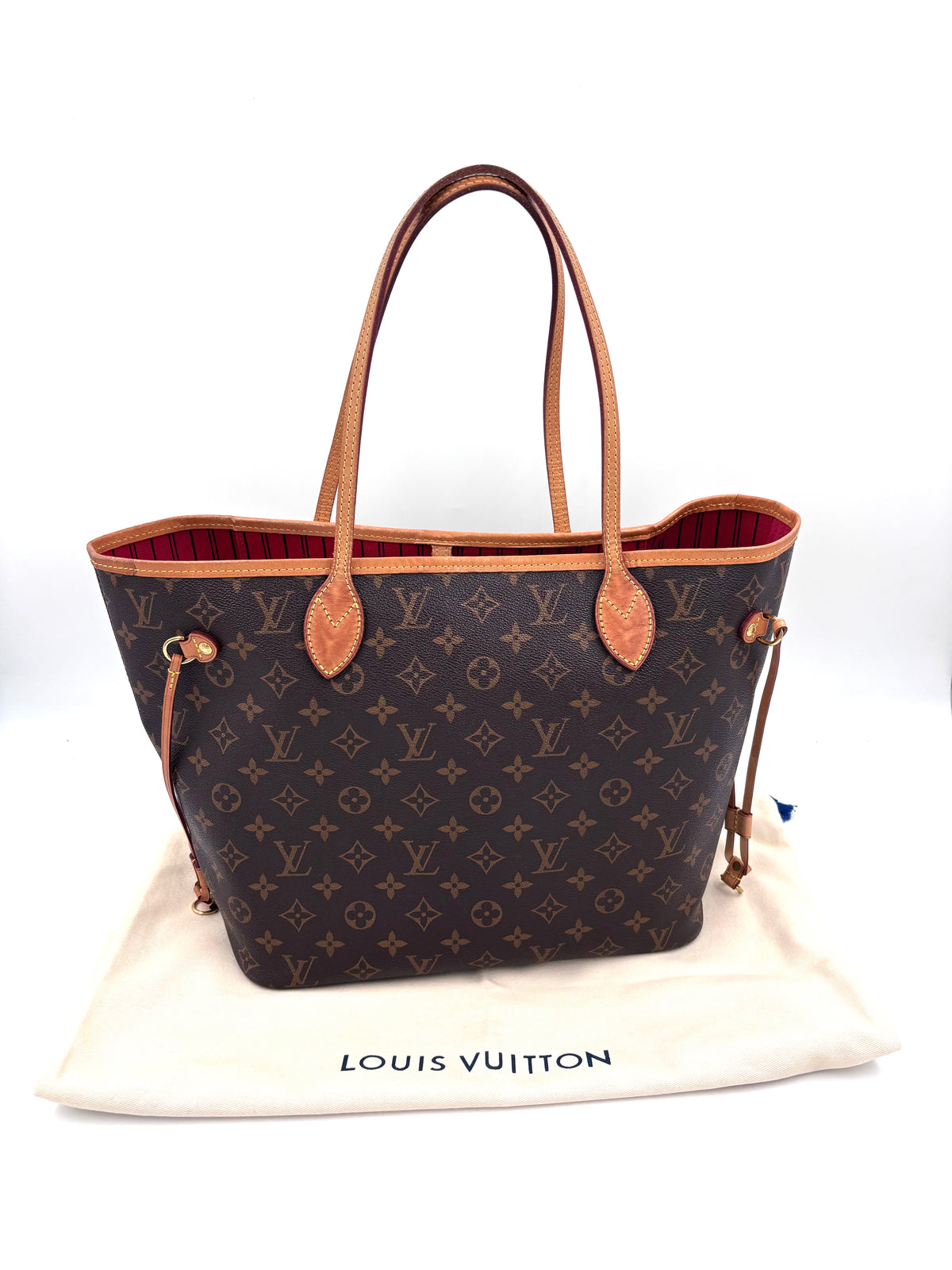 Pre-owned Louis Vuitton Monogram Neverfull MM Cerise - Authenticated