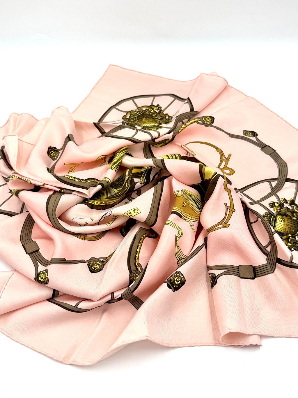 Pre-Owned Hermès Philippe Ledoux "Springs" Vintage Silk Scarf 1974
