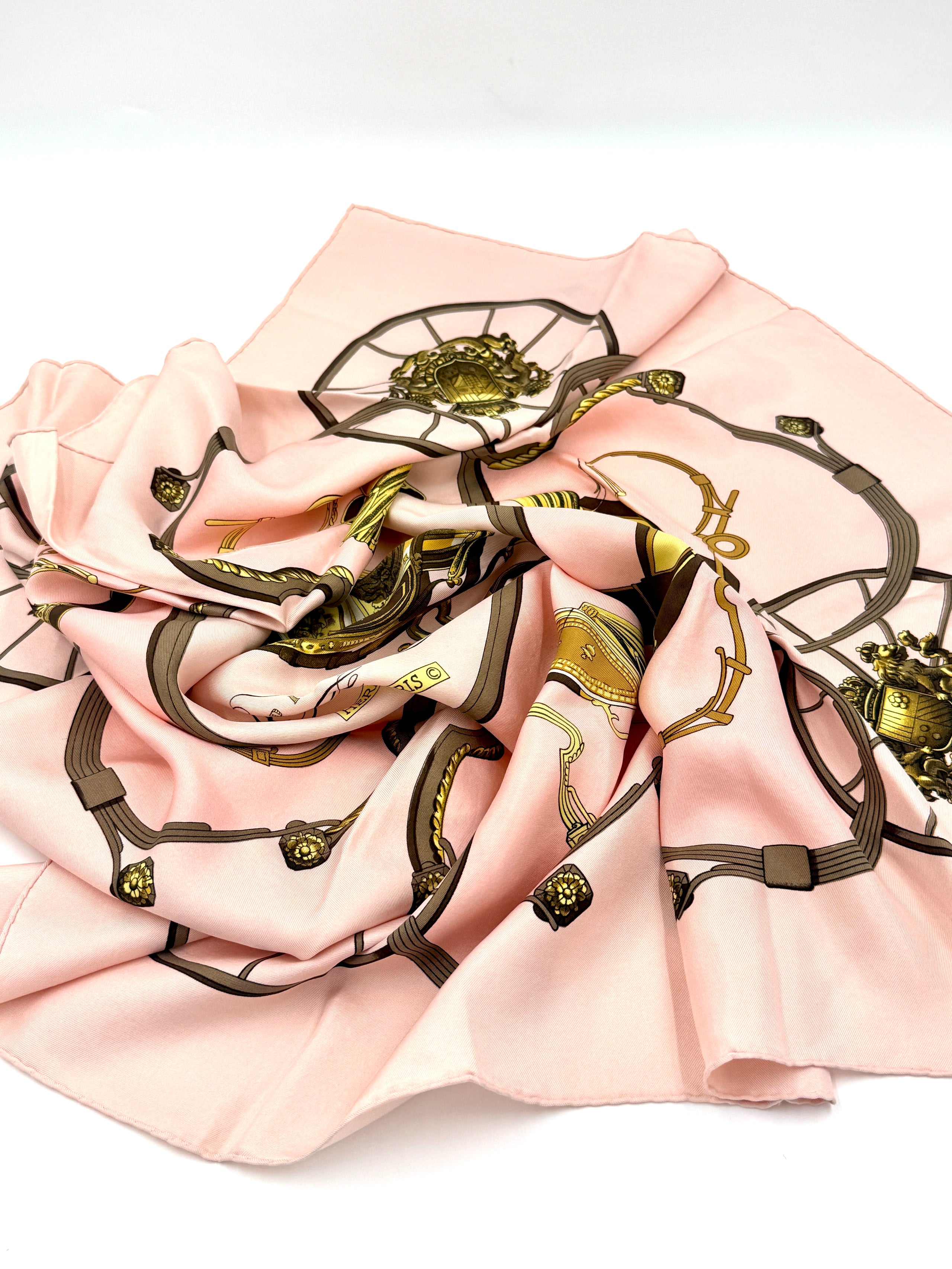 Pre-Owned Hermès Philippe Ledoux "Springs" Vintage Silk Scarf 1974