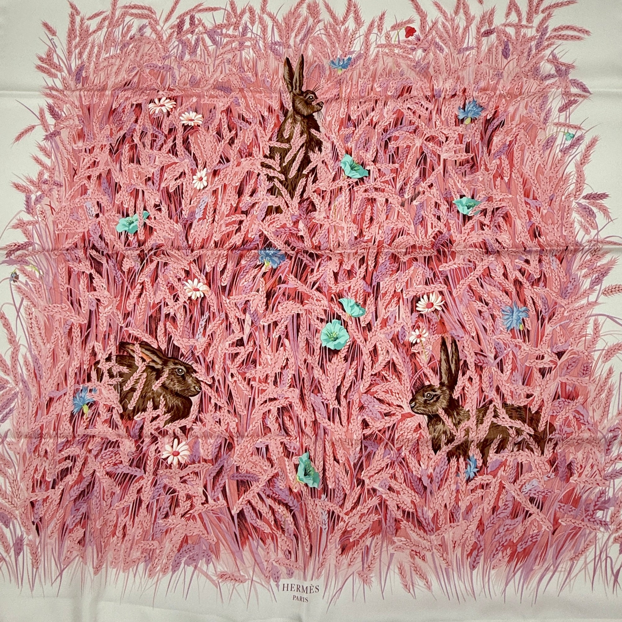 Pre-Owned Hermès Hugo Grygkar "Les Bles" Silk Scarf with Box and Booklet