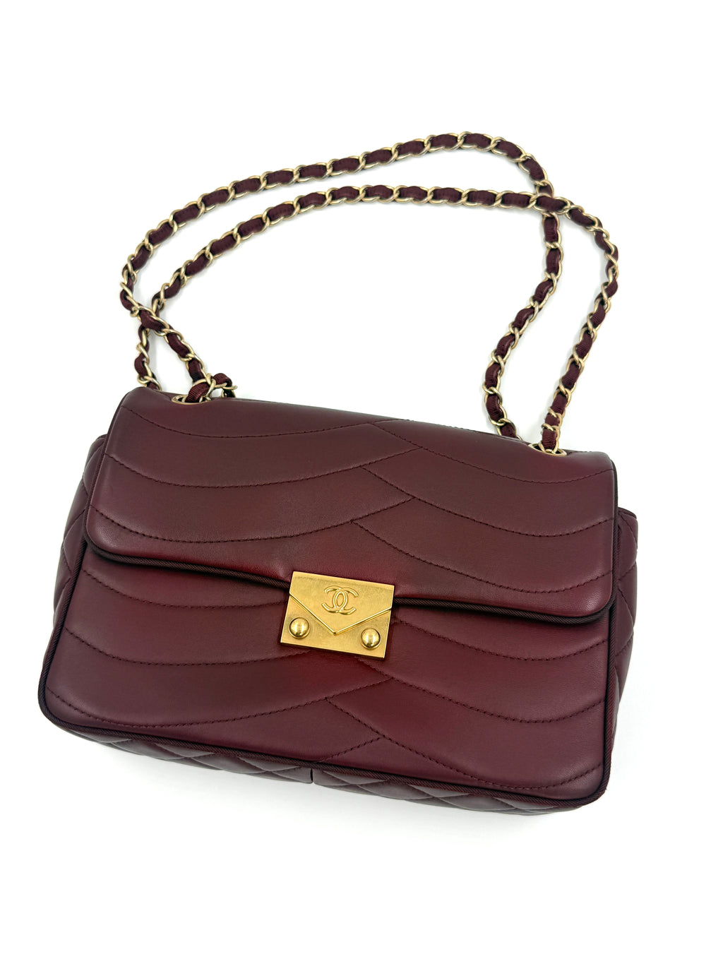 Pre-owned Chanel Burgundy Paris-Seoul Pagoda Flap Bag with Gold Hardware - Authenticated