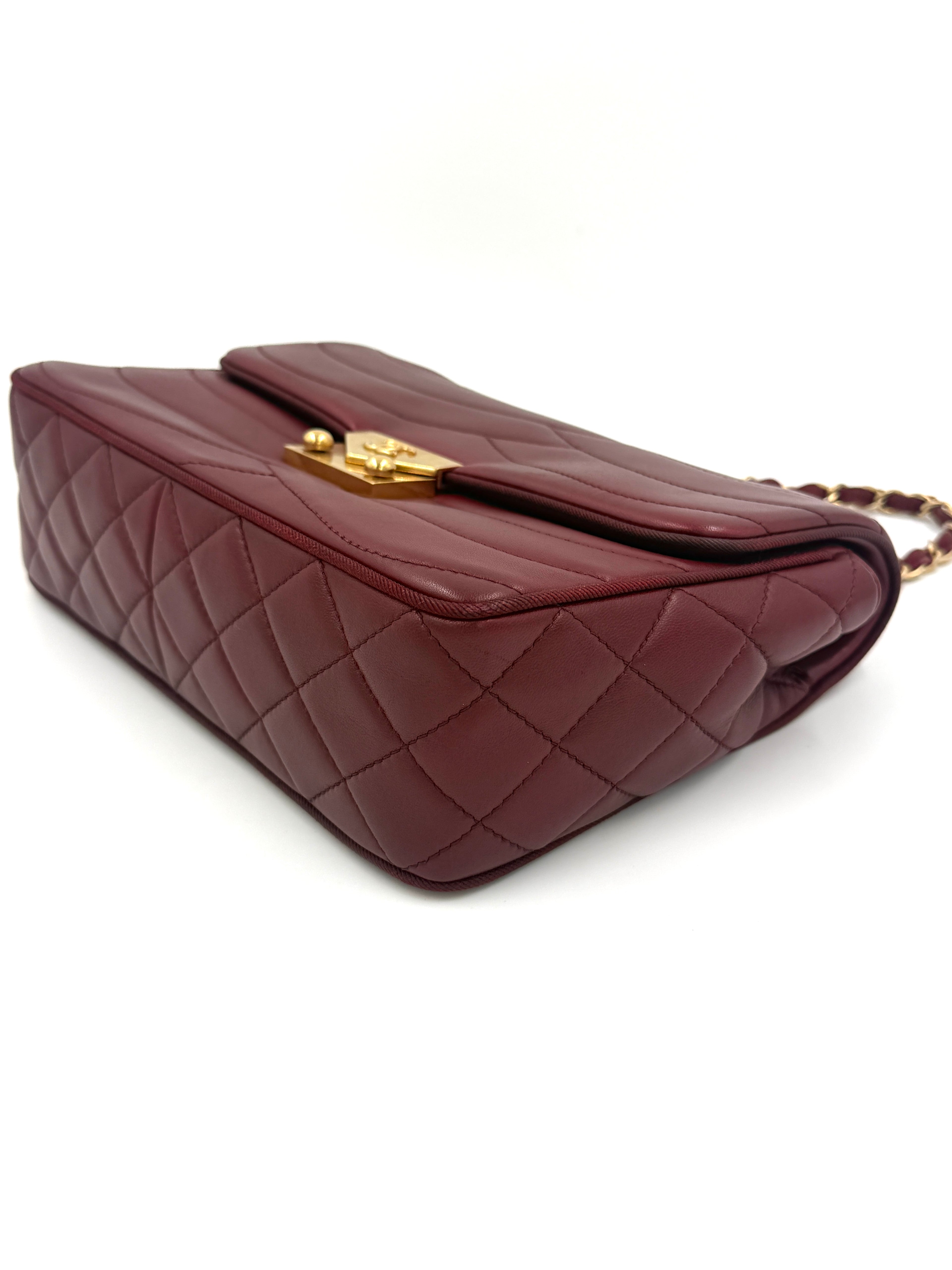 Pre-owned Chanel Burgundy Paris-Seoul Pagoda Flap Bag with Gold Hardware - Authenticated