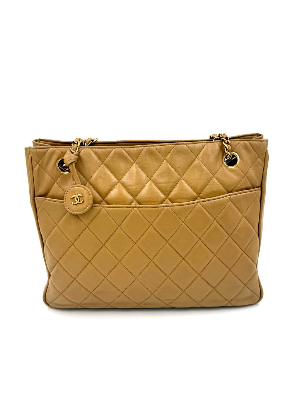 Pre-Owned Chanel Vintage Beige Matelasse Shopper with Gold Hardware - Authenticated