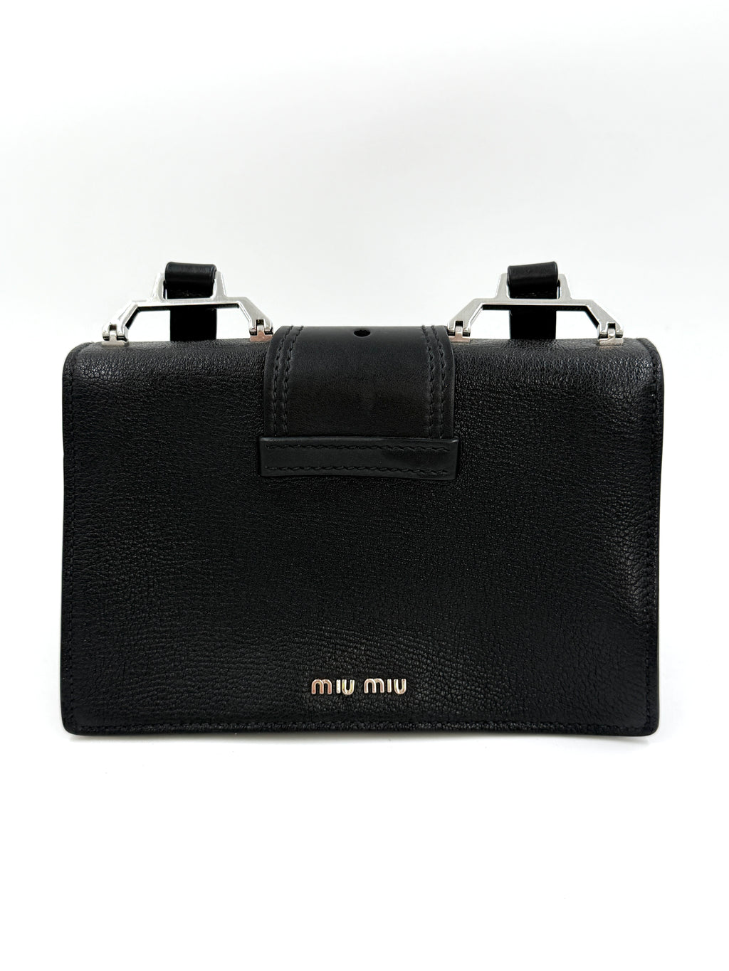Pre-owned Miu Miu Calfskin Crystal and Pearl Closure Crossbody - Authenticated