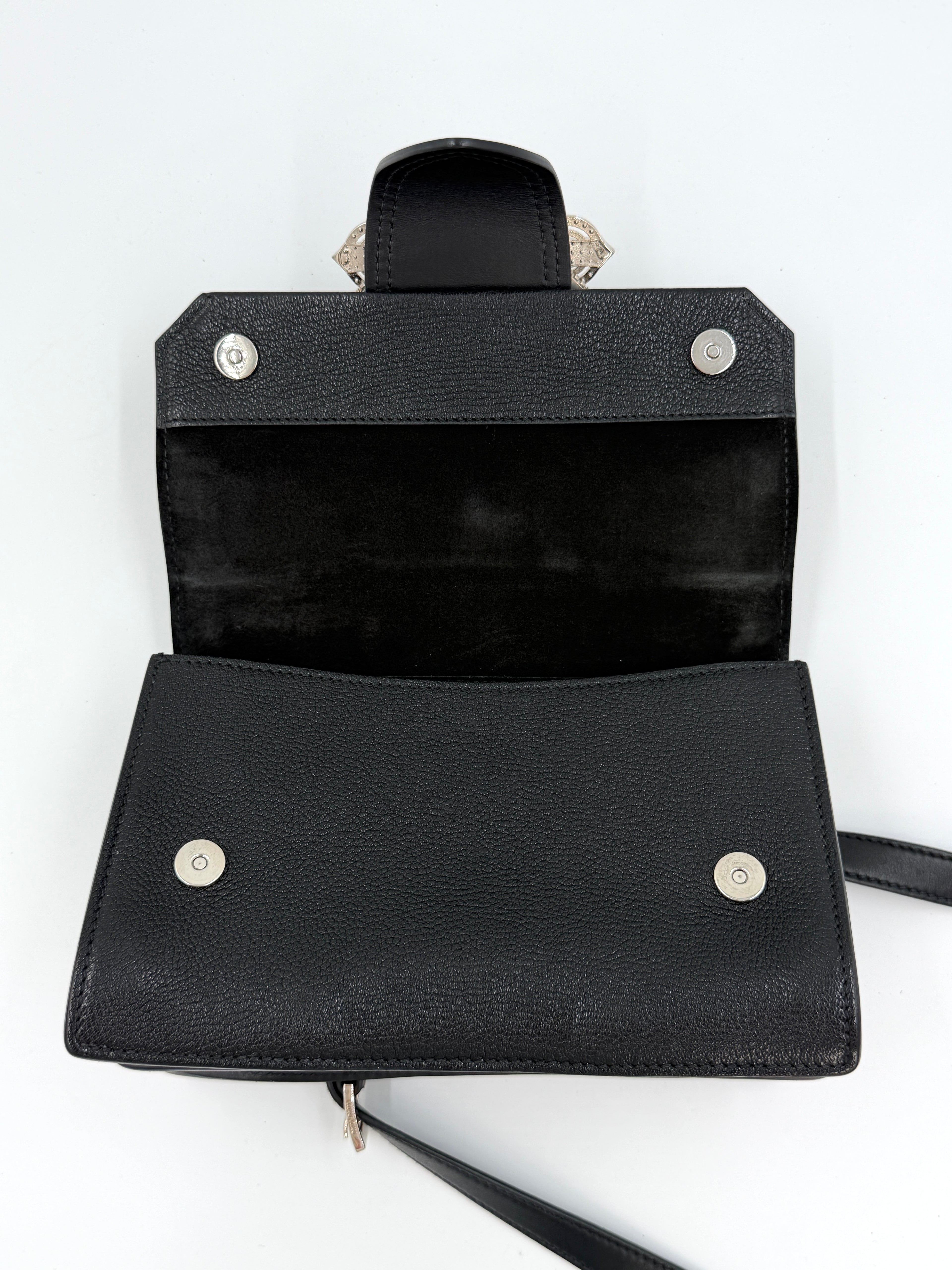 Pre-owned Miu Miu Calfskin Crystal and Pearl Closure Crossbody - Authenticated