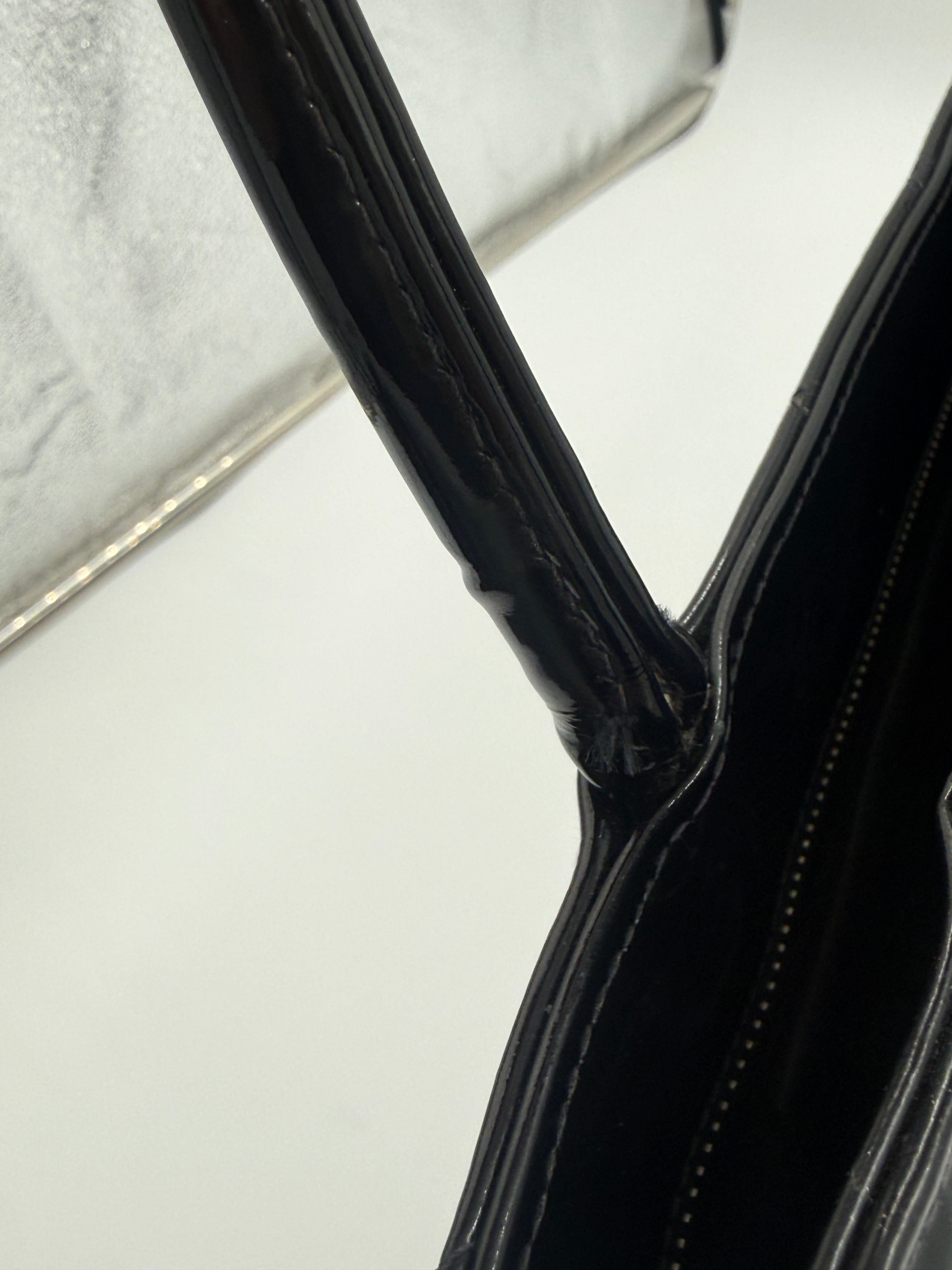 Pre-Owned Chanel Black Quilted Patent Leather Medallion Tote Bag with Silver Hardware - Authenticated