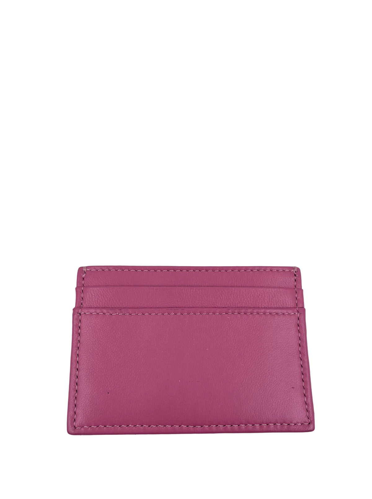Pre-owned Versace La Medusa Quilted Leather Card Holder in Magenta