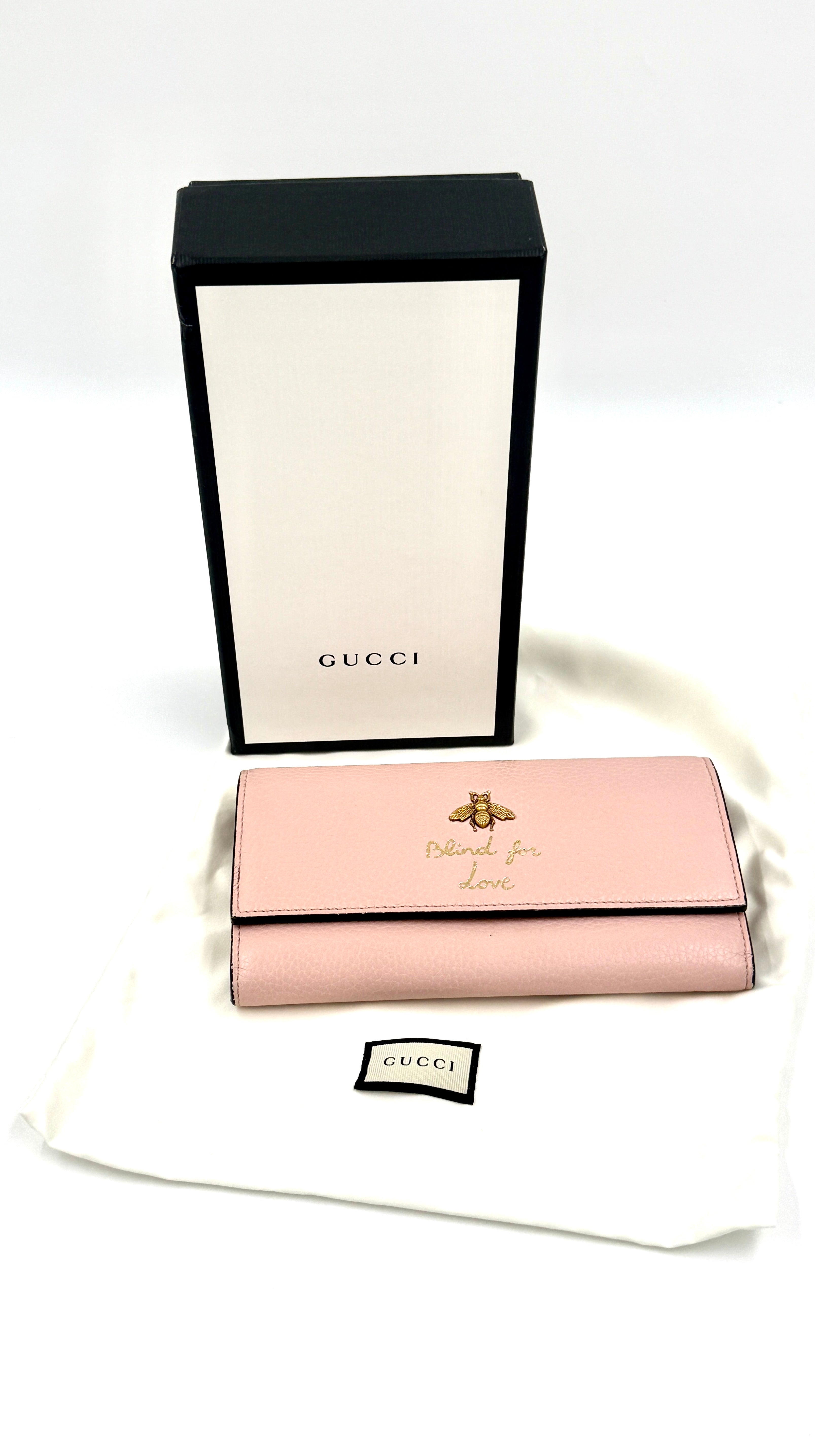 Pre-Owned Gucci Blind for Love Long Pink Wallet - Authenticated